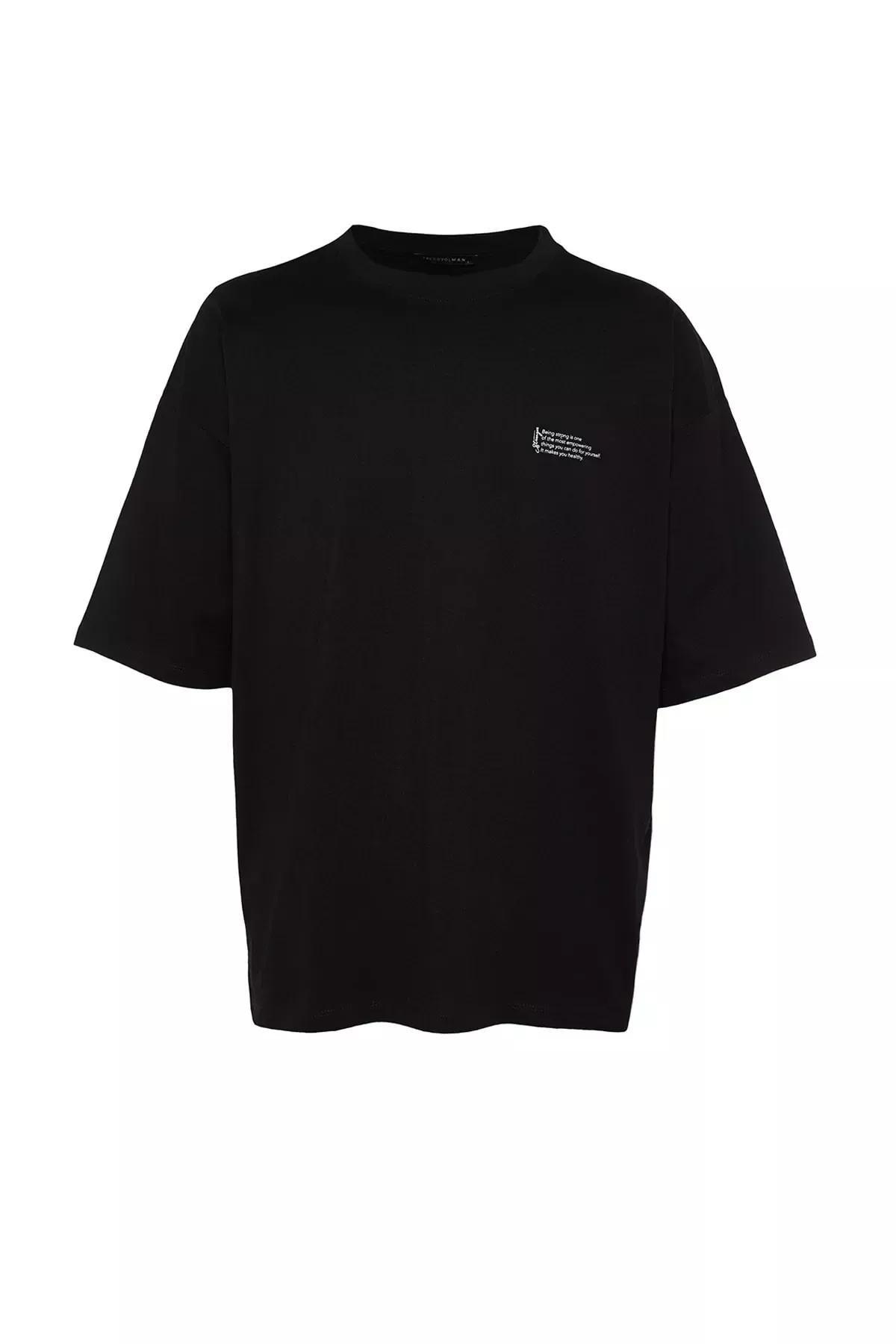 Black Printed Oversize T-Shirt, Black, large image number 9