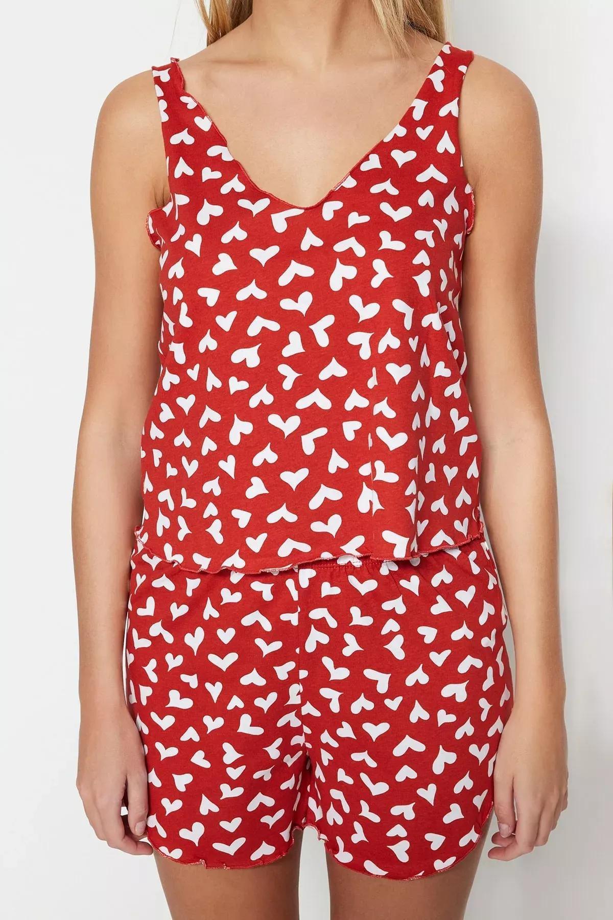 طقم بيجاما مزين بطبعة، أحمر, Red, large image number 3