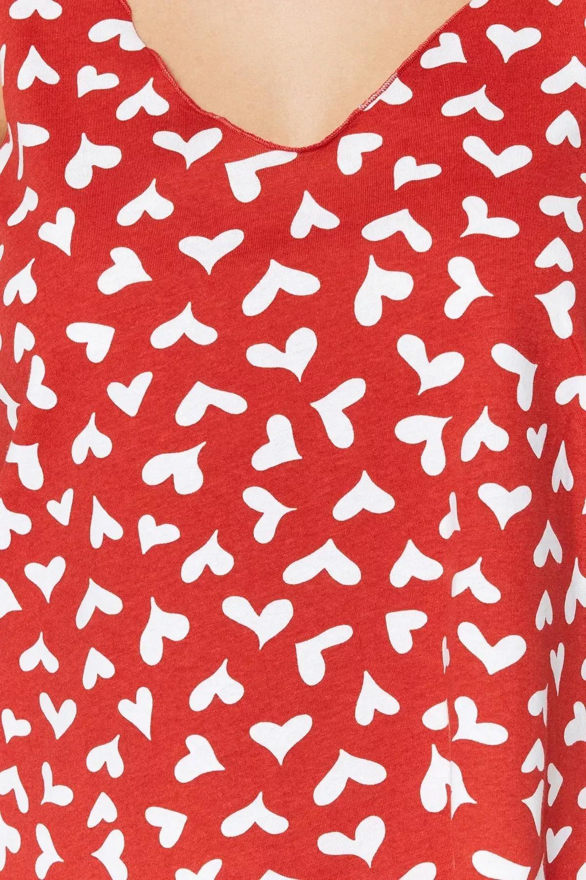 طقم بيجاما مزين بطبعة، أحمر, Red, large image number 4