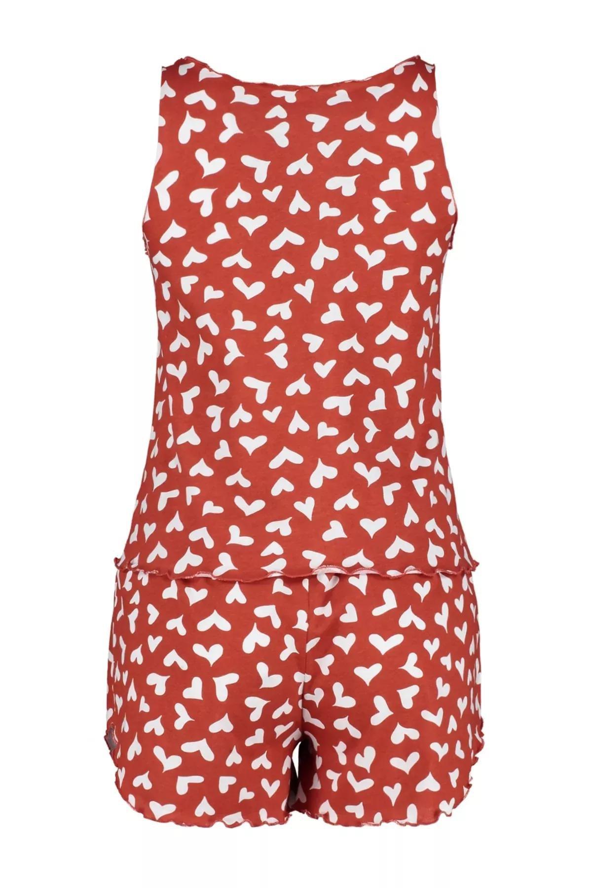 طقم بيجاما مزين بطبعة، أحمر, Red, large image number 7