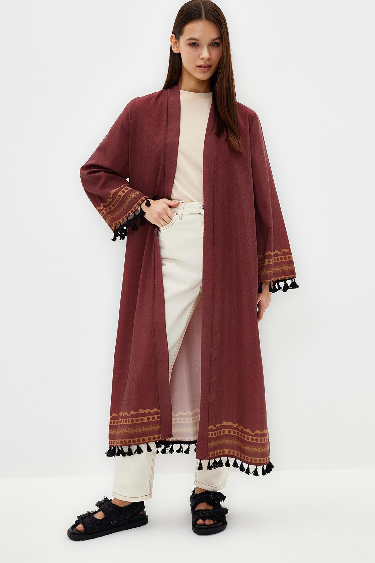 Brown Cotton Kimono, , large image number 0