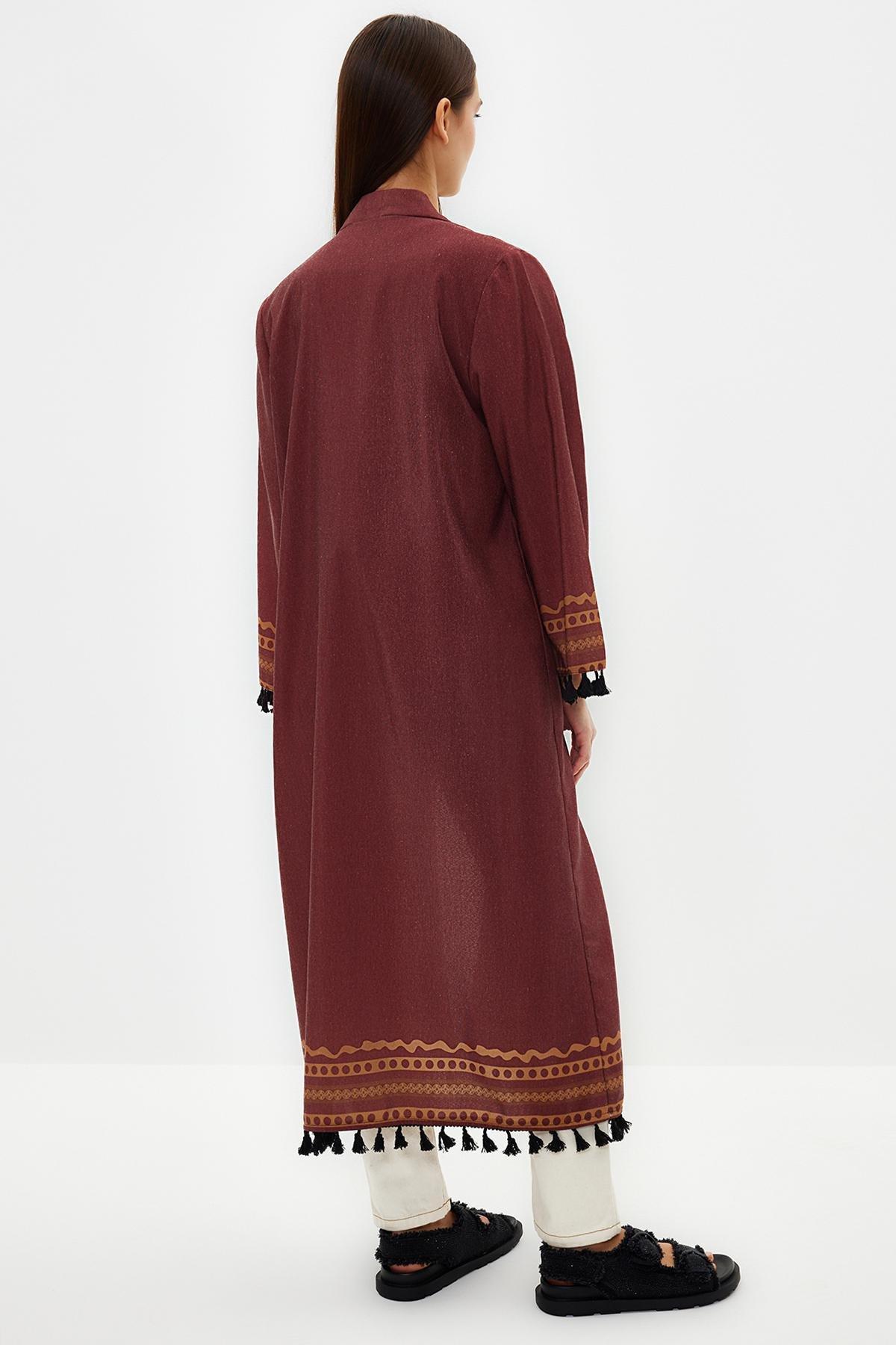 Brown Cotton Kimono, , large image number 4
