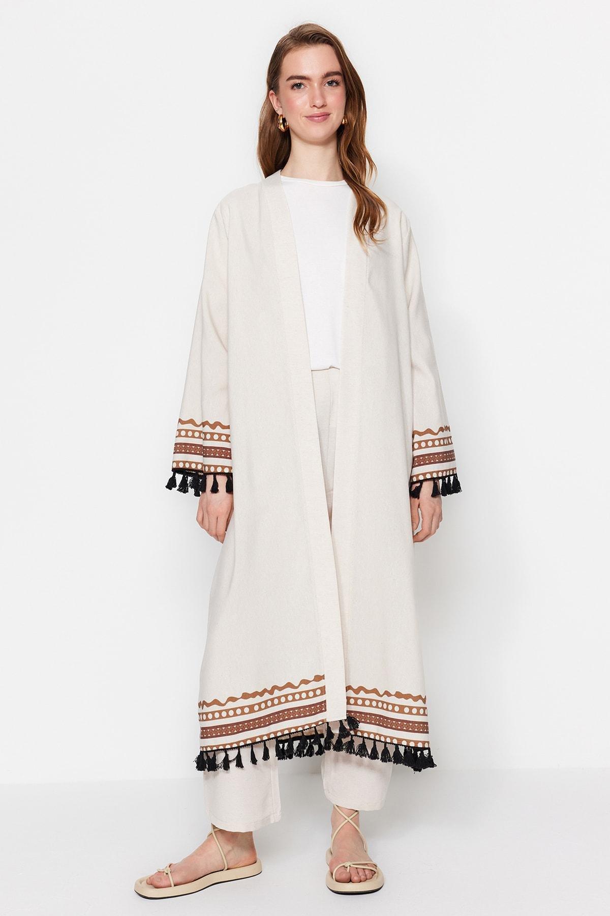 Beige Women Kimono, , large image number 2