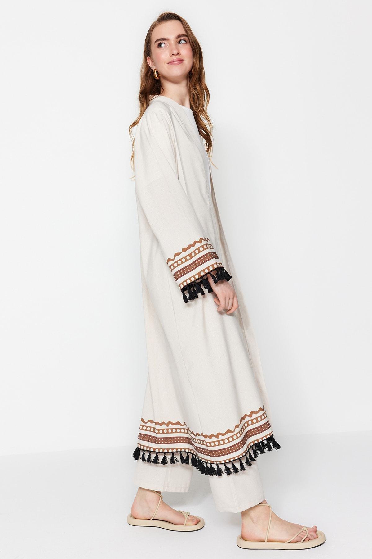 Beige Women Kimono, , large image number 3