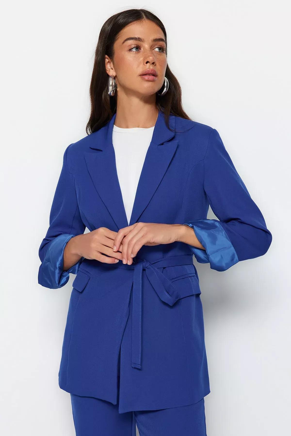 Blue Double-Breasted Co-Ord Set, Blue, medium