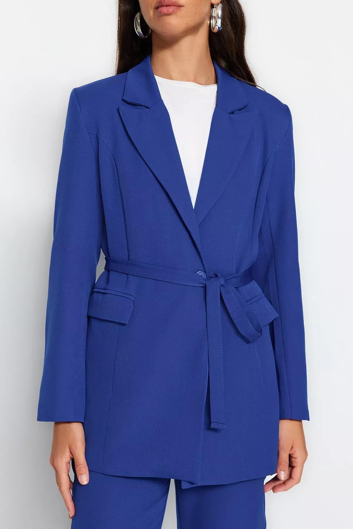 Blue Double-Breasted Co-Ord Set, , large image number 3