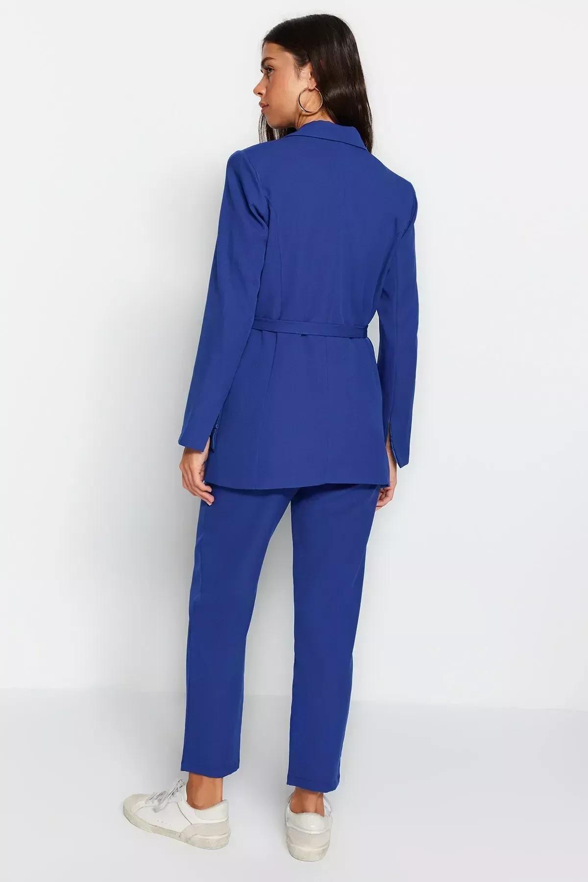 Blue Double-Breasted Co-Ord Set, , large image number 7