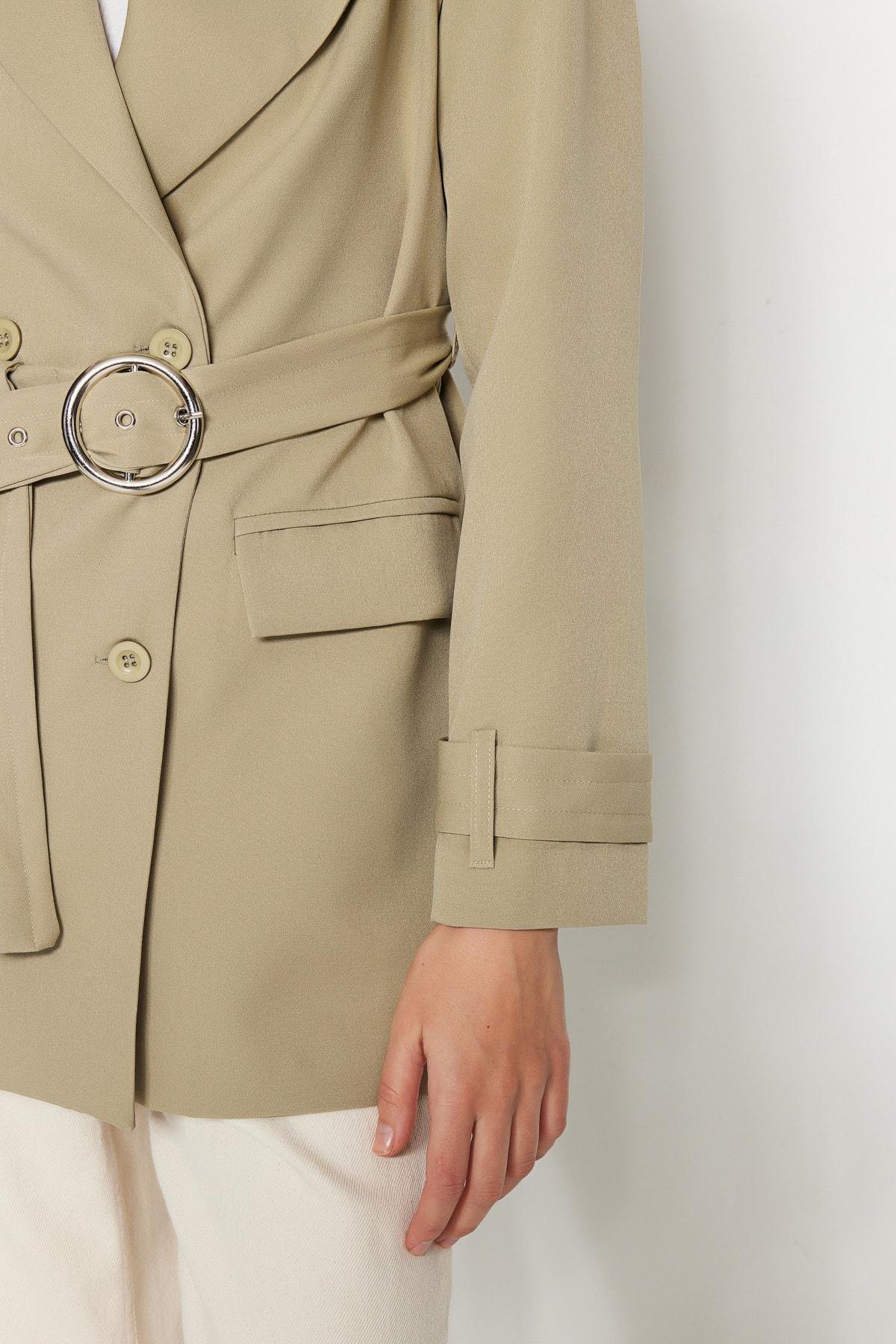 Khaki Belted Blazer, Khaki, large image number 4