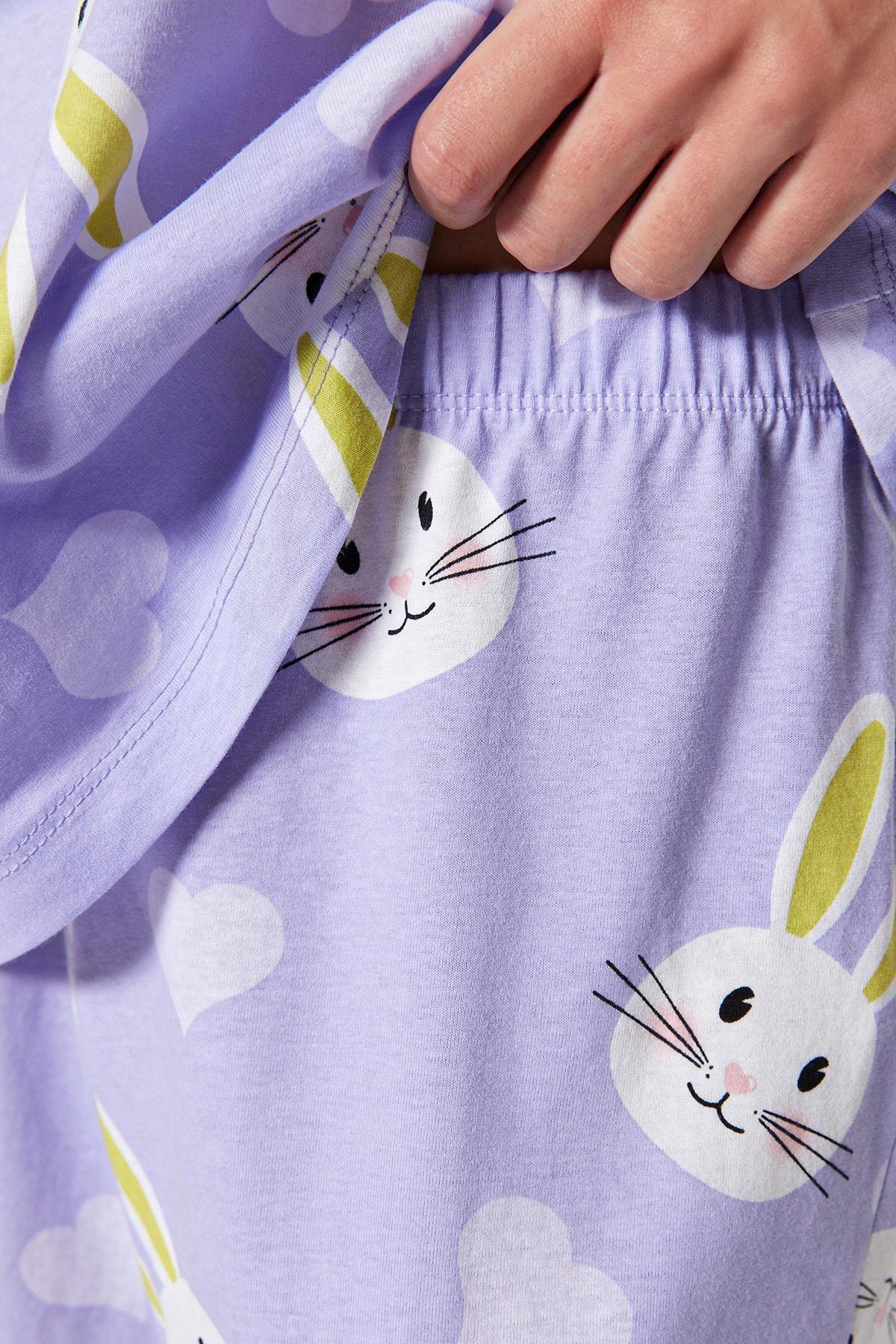 Purple Printed Pyjama Set, , large image number 2
