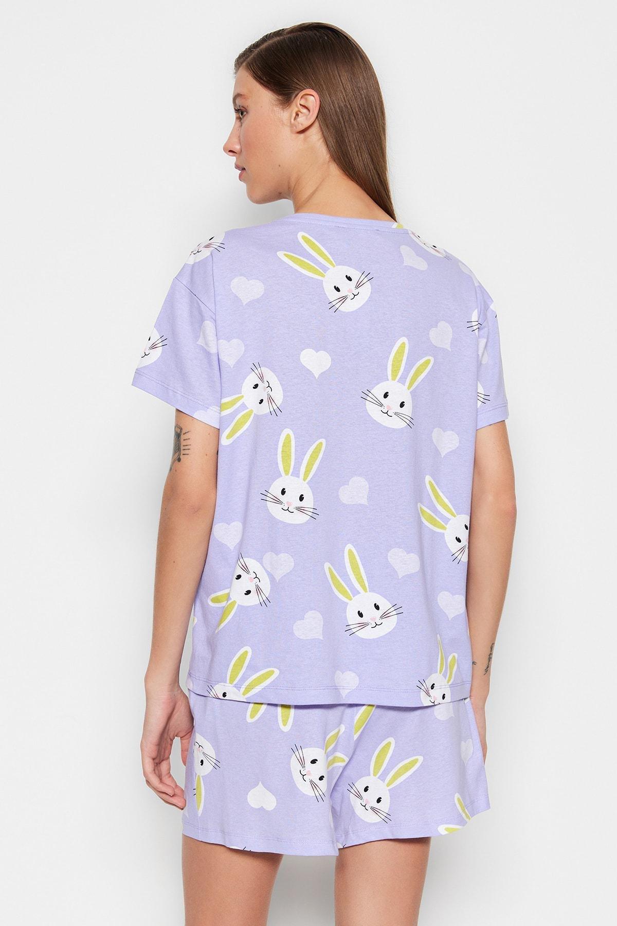 Purple Printed Pyjama Set, , large image number 4