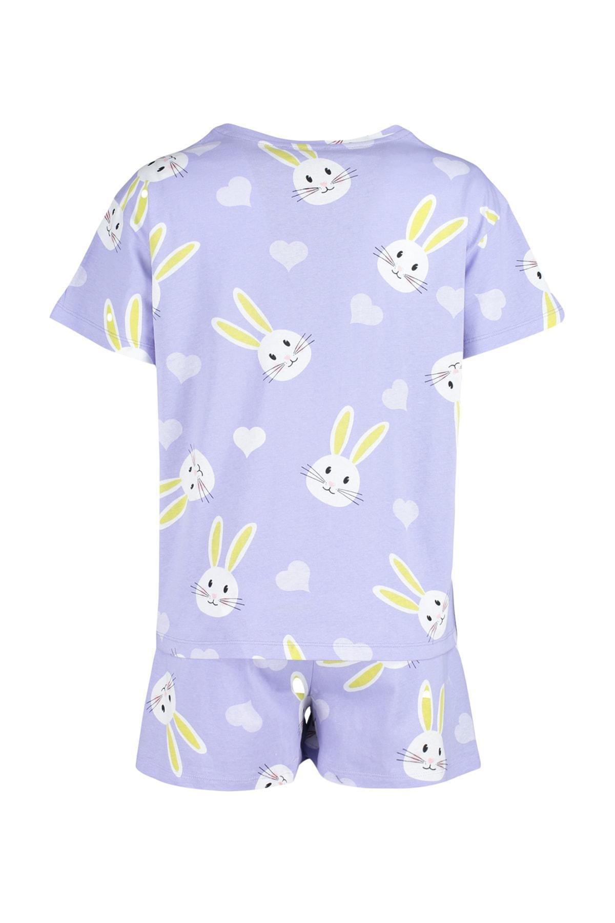 Purple Printed Pyjama Set, , large image number 6