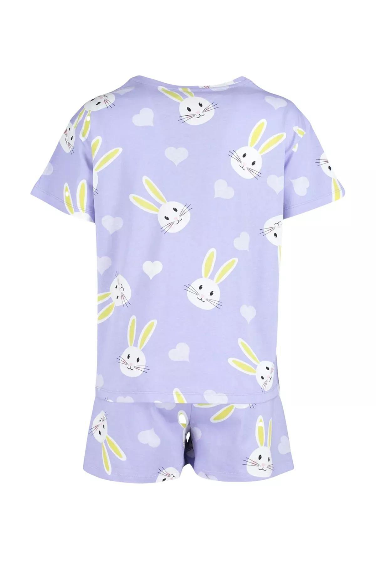 Purple Printed Pyjama Set, Purple, large image number 7