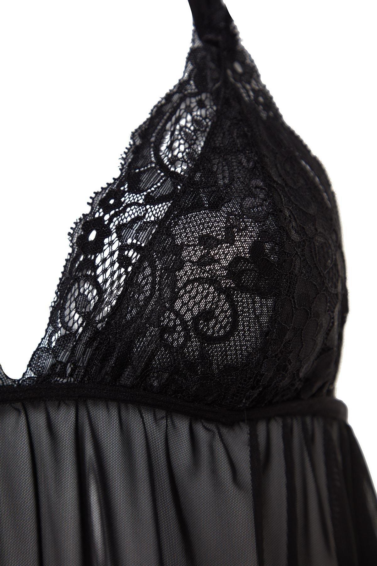 Black Plain Negligee, , large image number 6