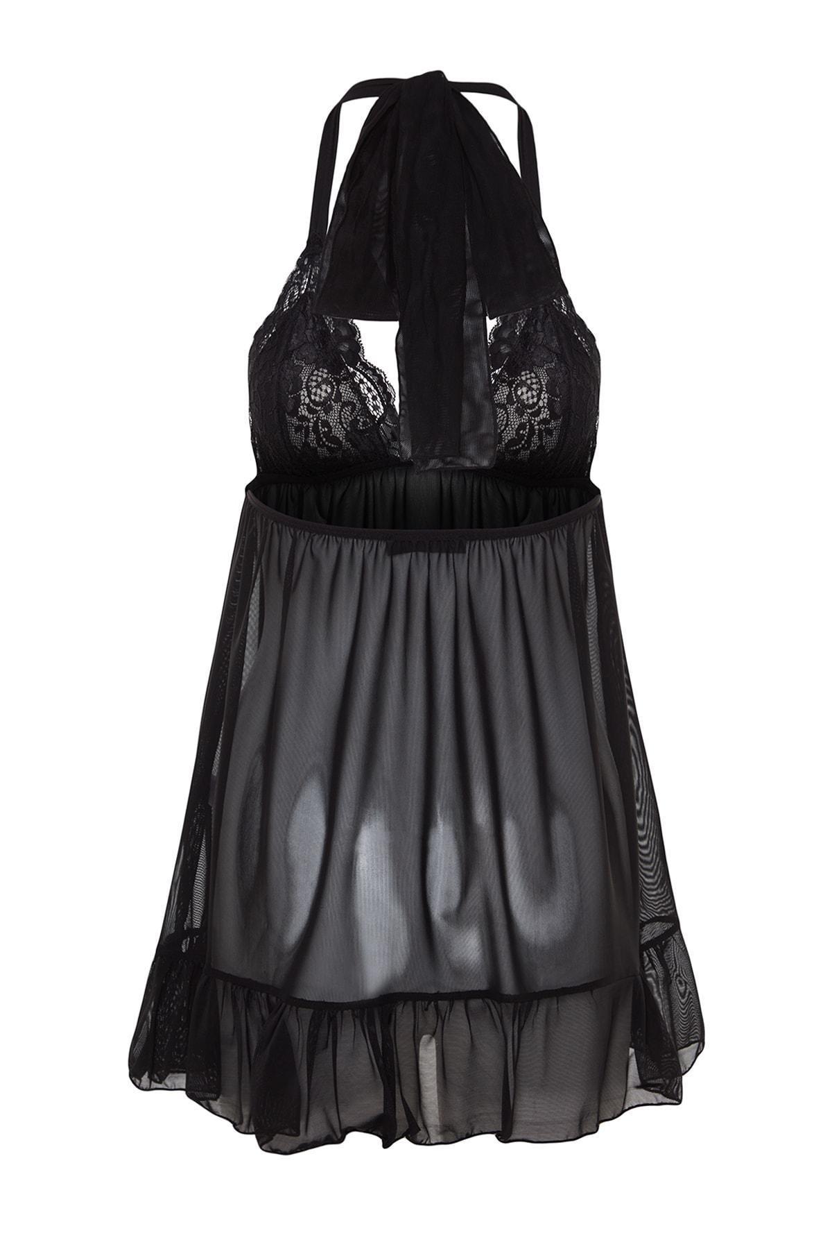 Black Plain Negligee, , large image number 7