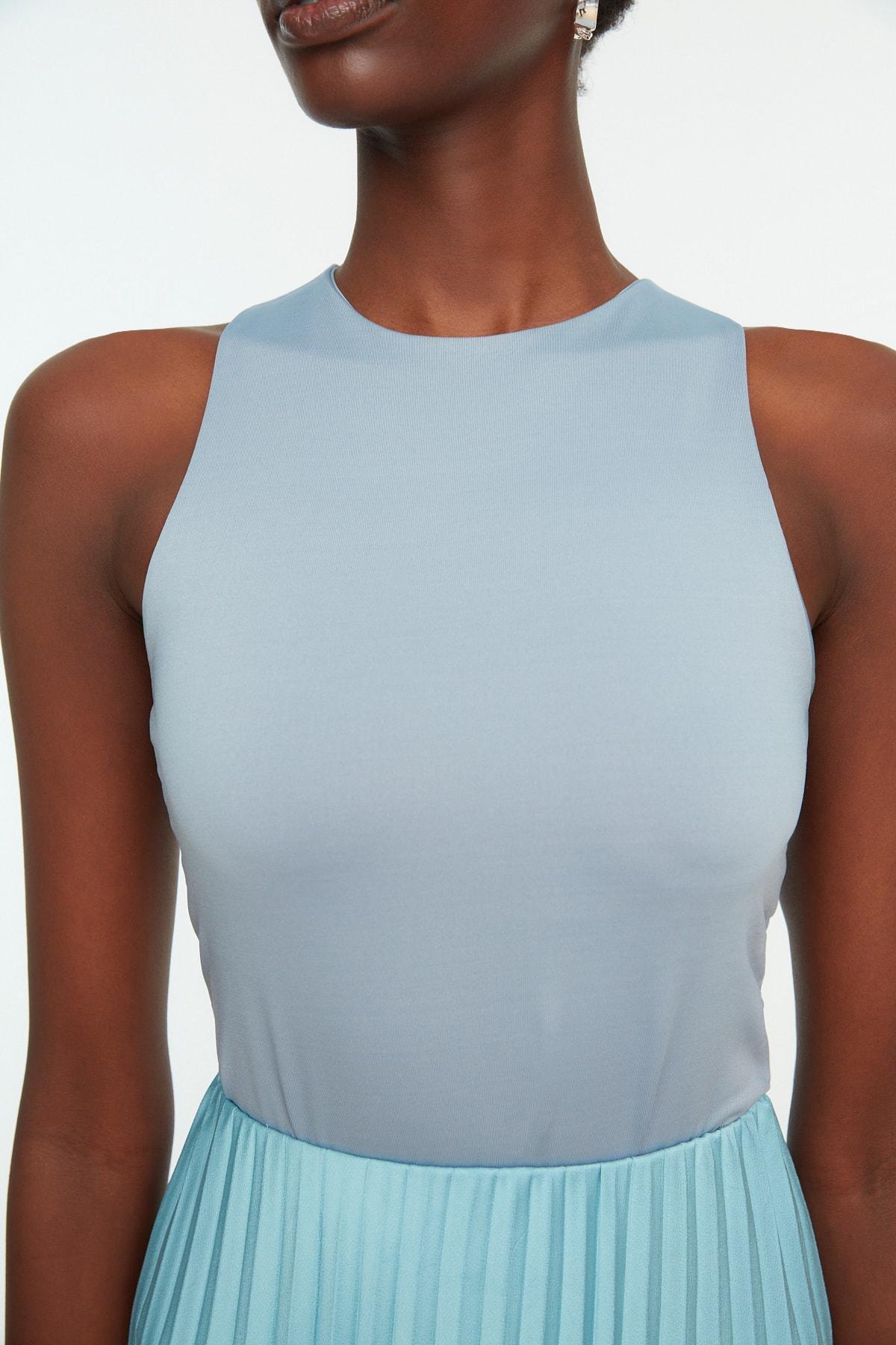 Gray Fitted Bodysuit, , large image number 3