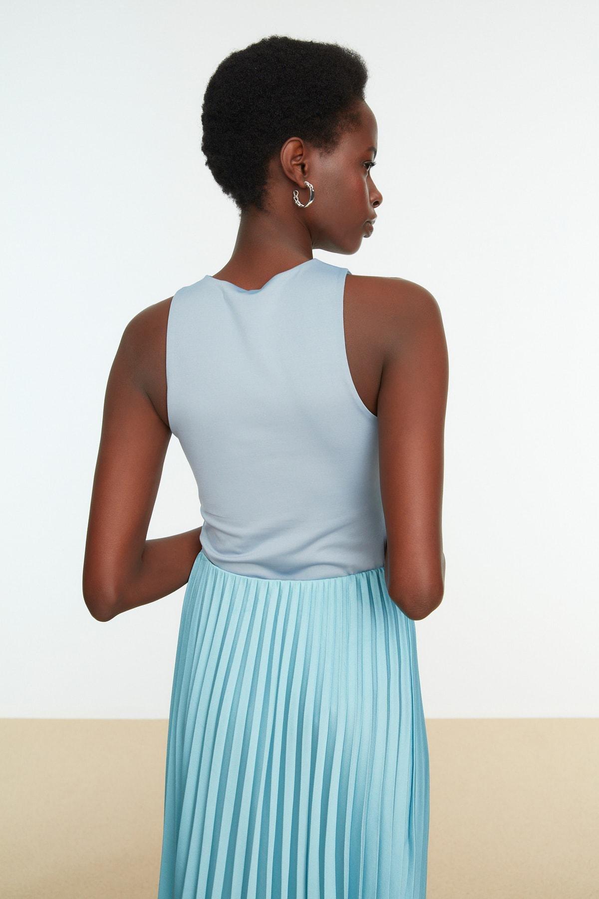 Gray Fitted Bodysuit, , large image number 5