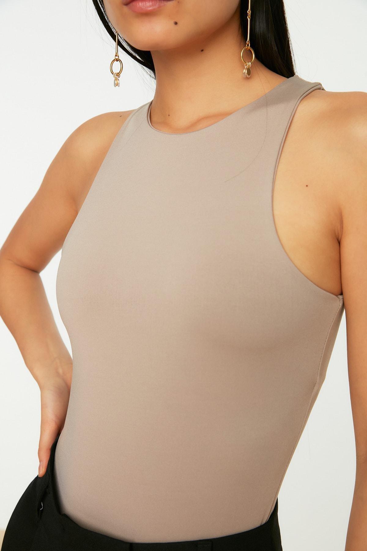 Orange Collared Knitted Tops, Brown, large image number 9