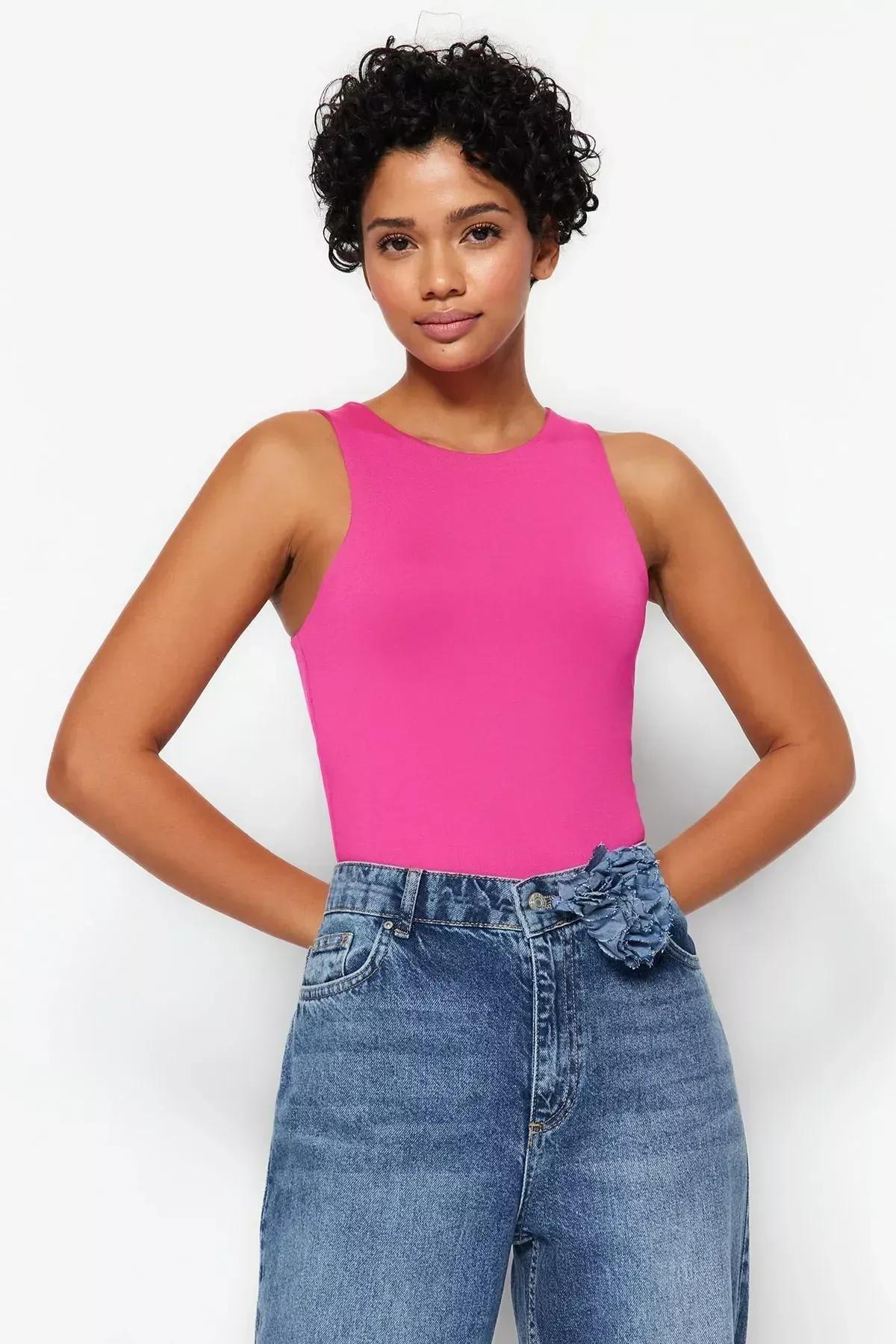 Pink Slim Bodysuit, Pink, large image number 1