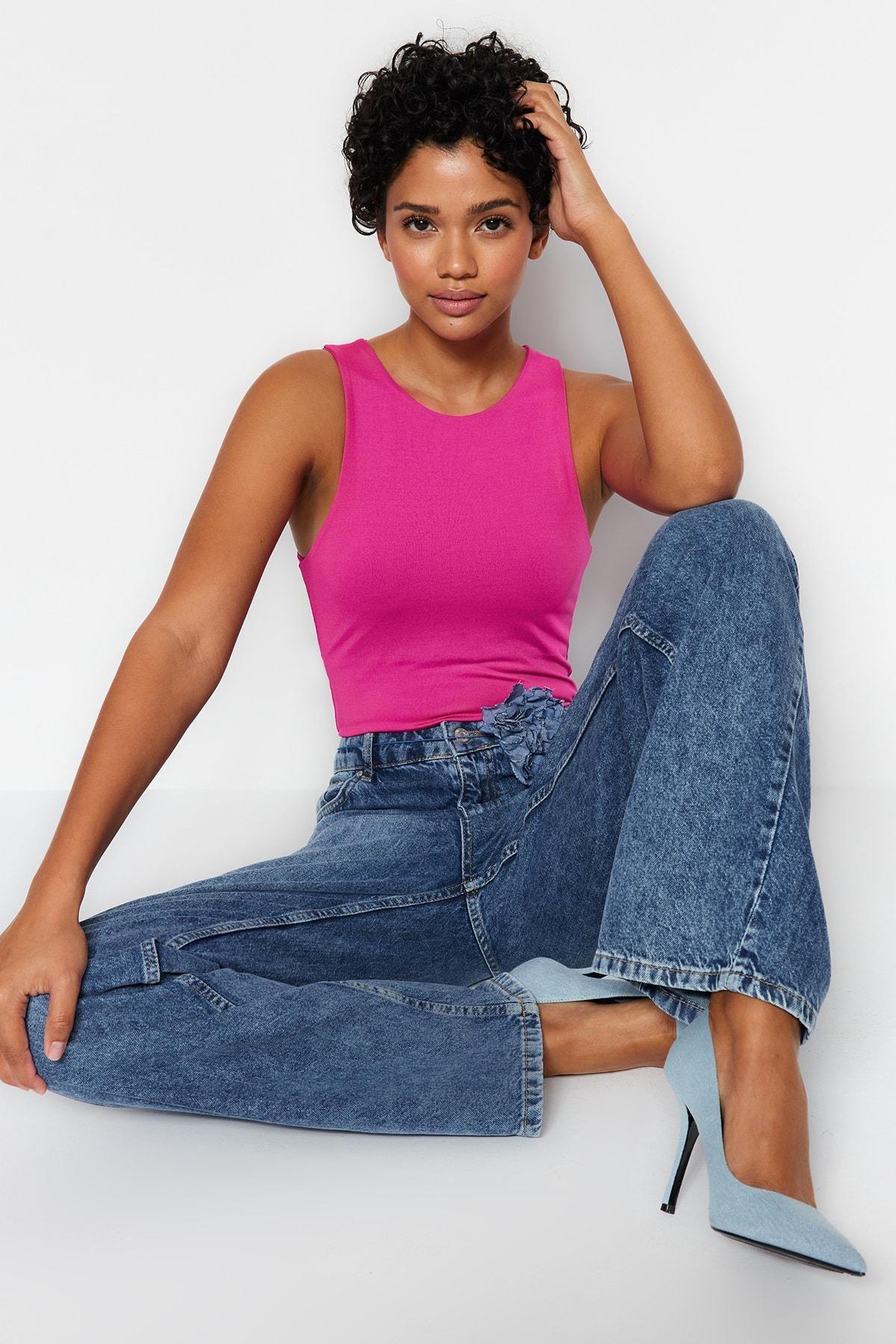 Pink Slim Bodysuit, Pink, large image number 5