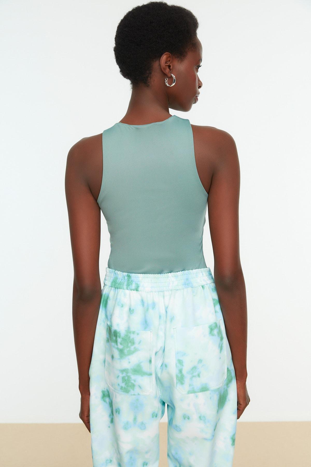 Green Collared Knitted Tops, Green, large image number 11