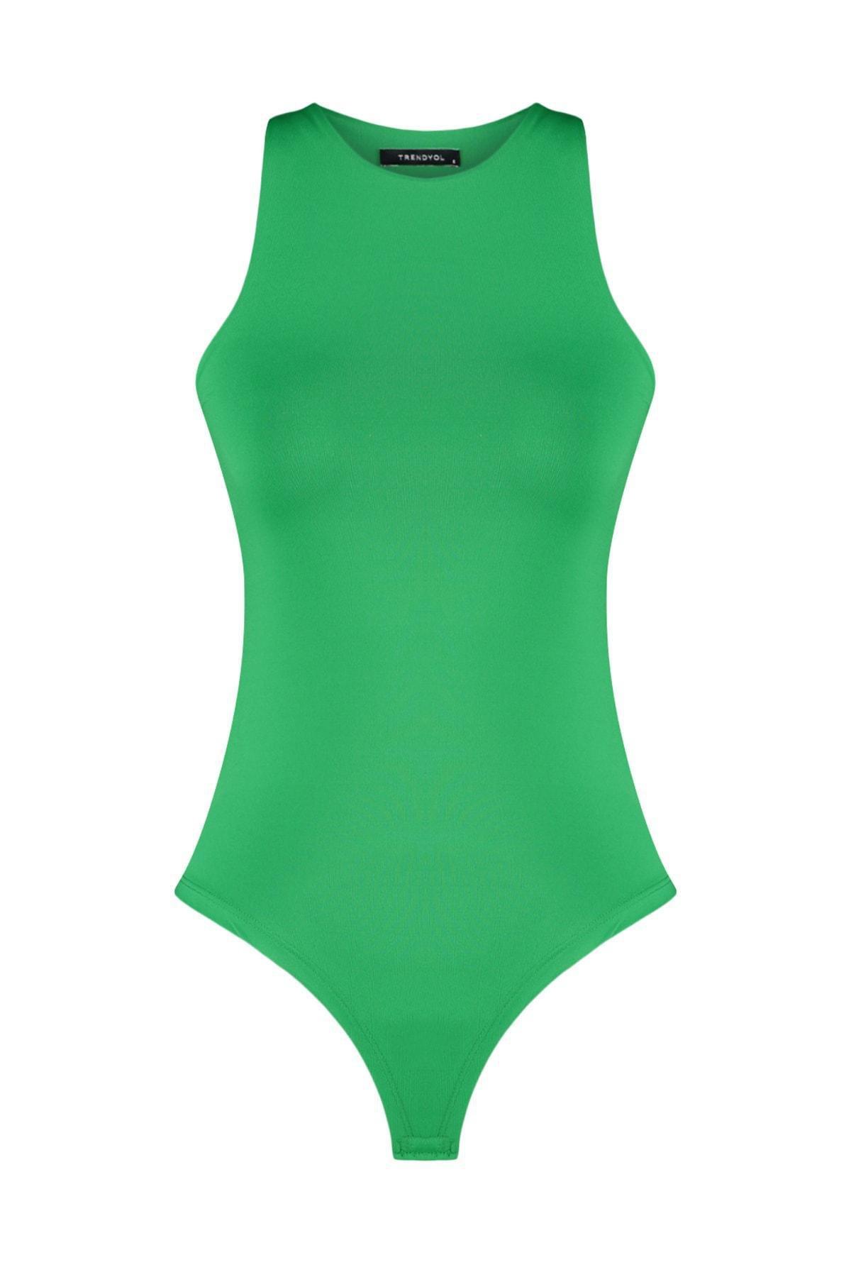 Green Collared Knitted Tops, Green, large image number 12