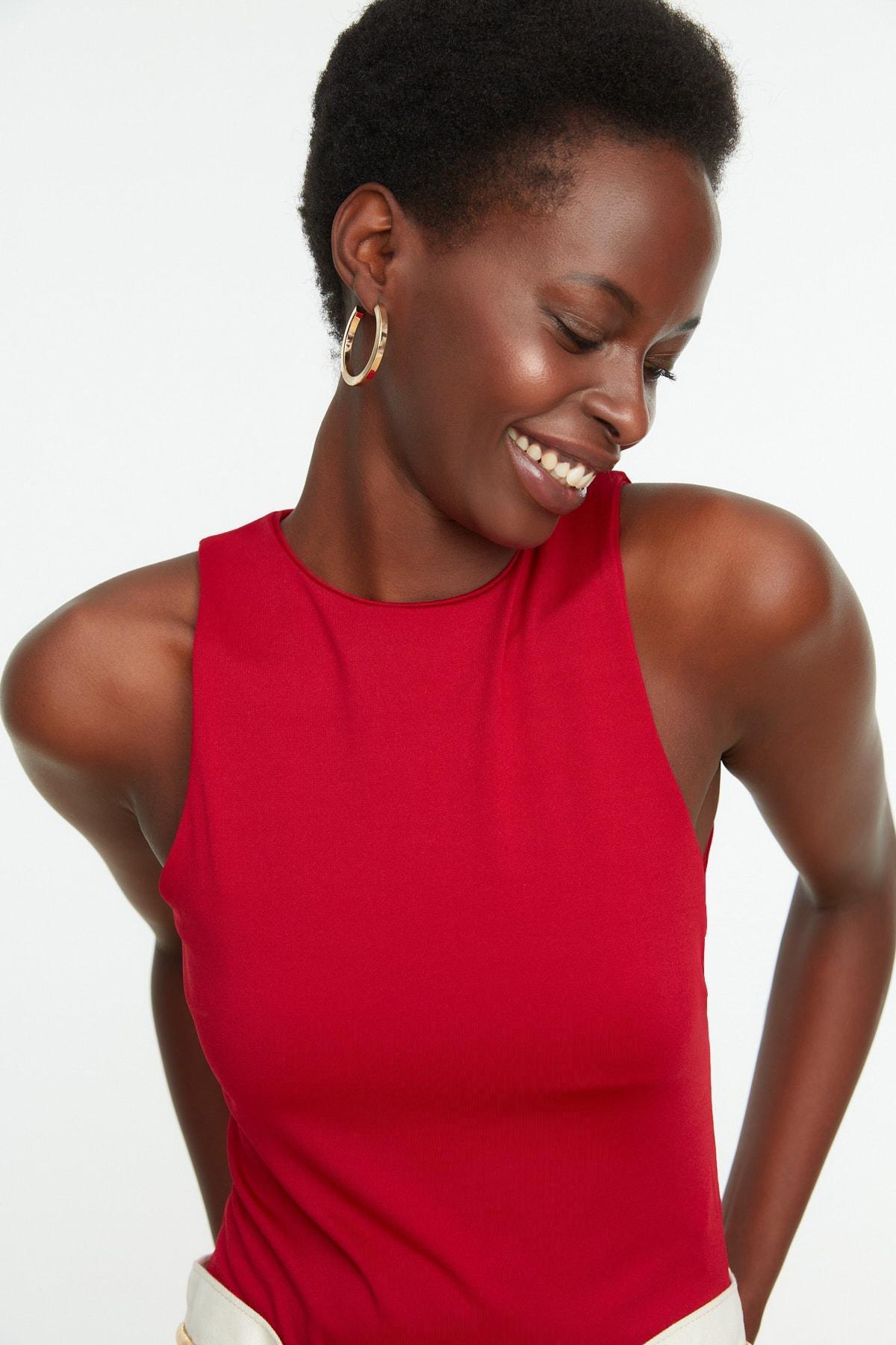 Halterneck Slim Bodysuit, , medium