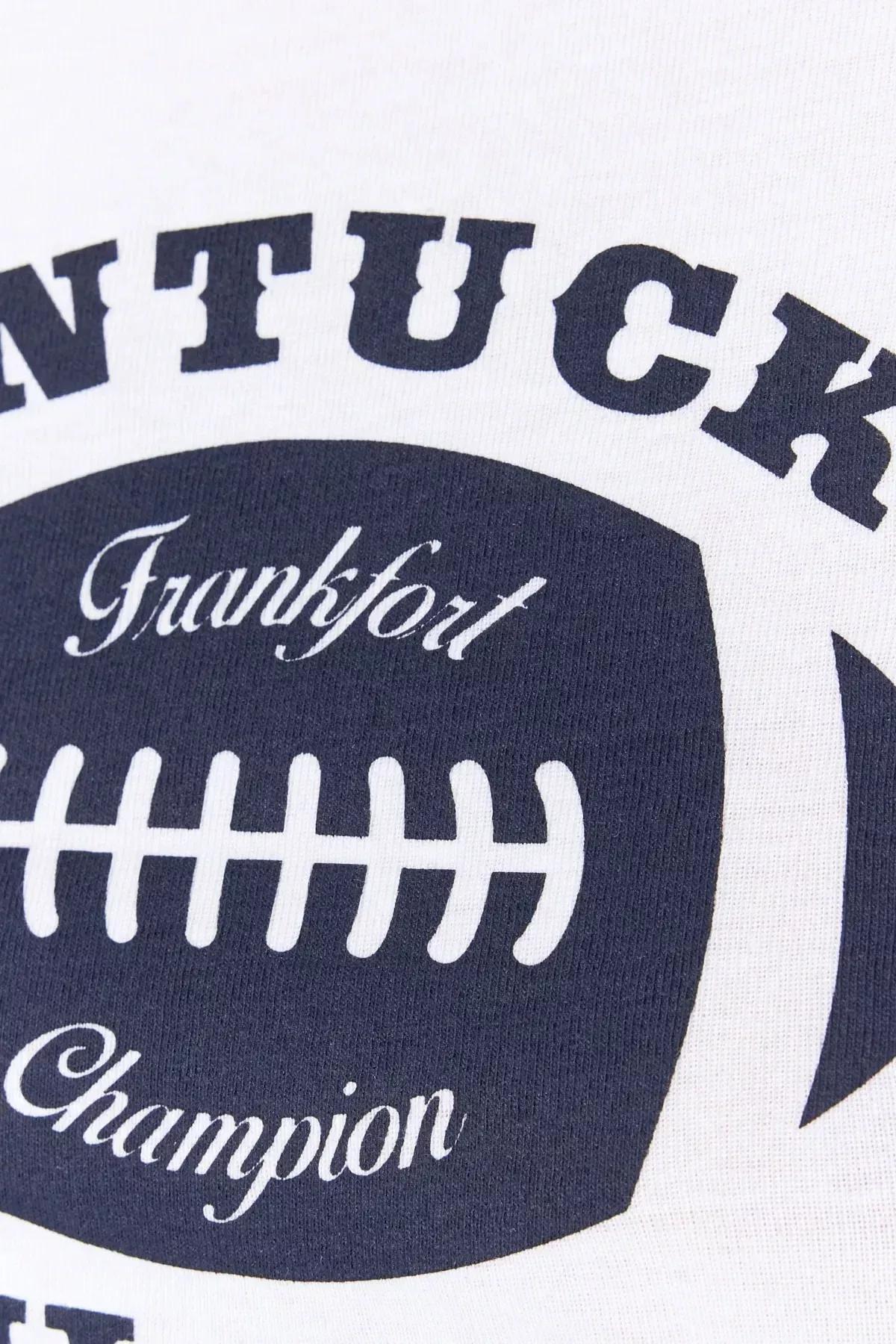 White Crew Neck Printed T-Shirt, White, large image number 3