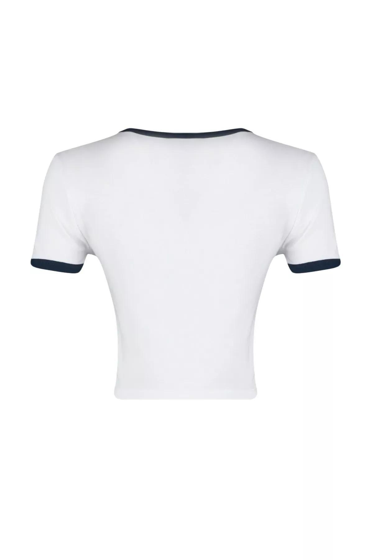 White Crew Neck Printed T-Shirt, White, large image number 7