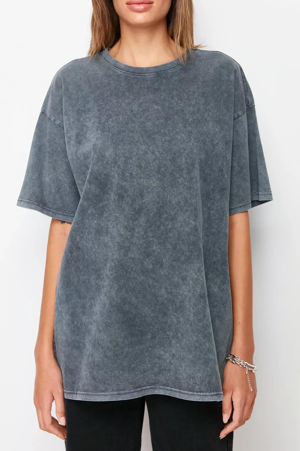 Grey Geometric T-Shirt, Black, large image number 3