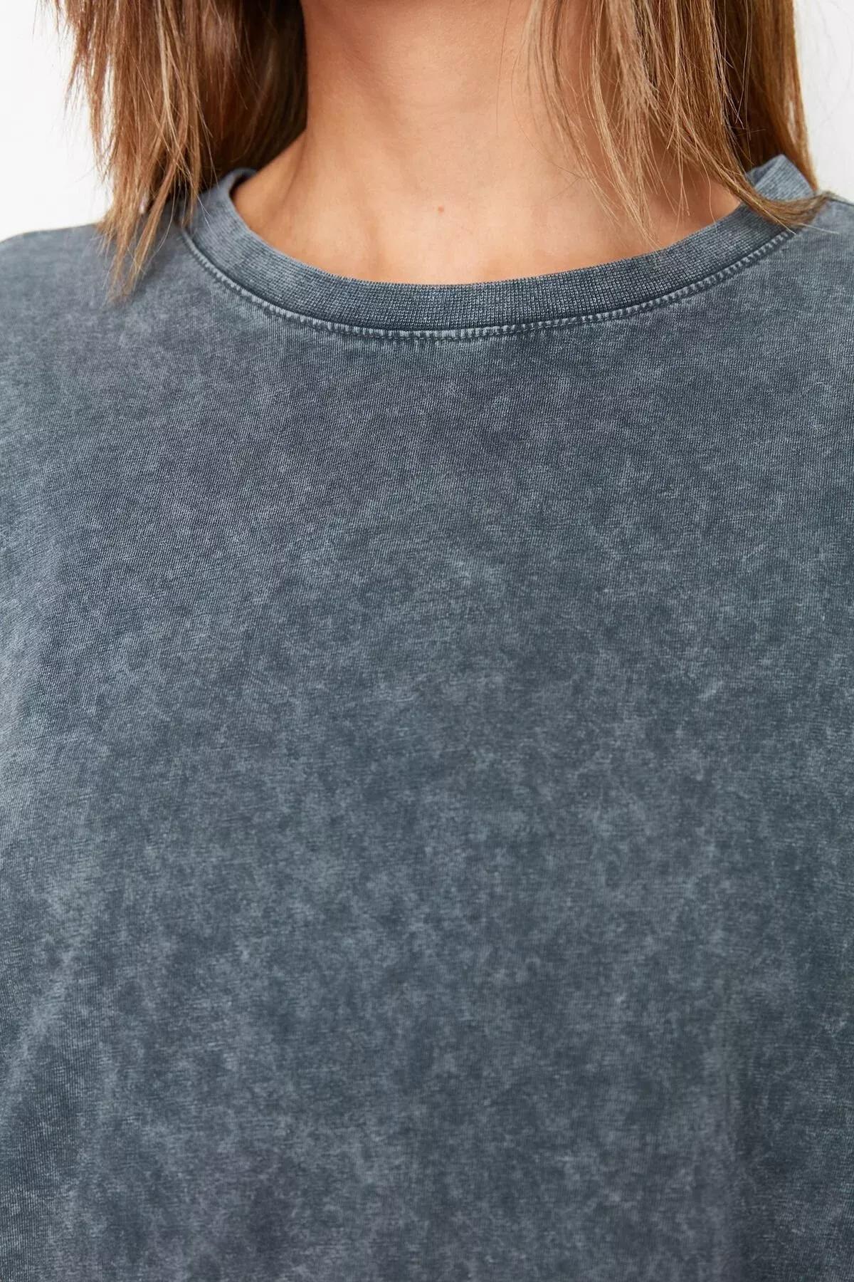 Grey Geometric T-Shirt, Black, large image number 4