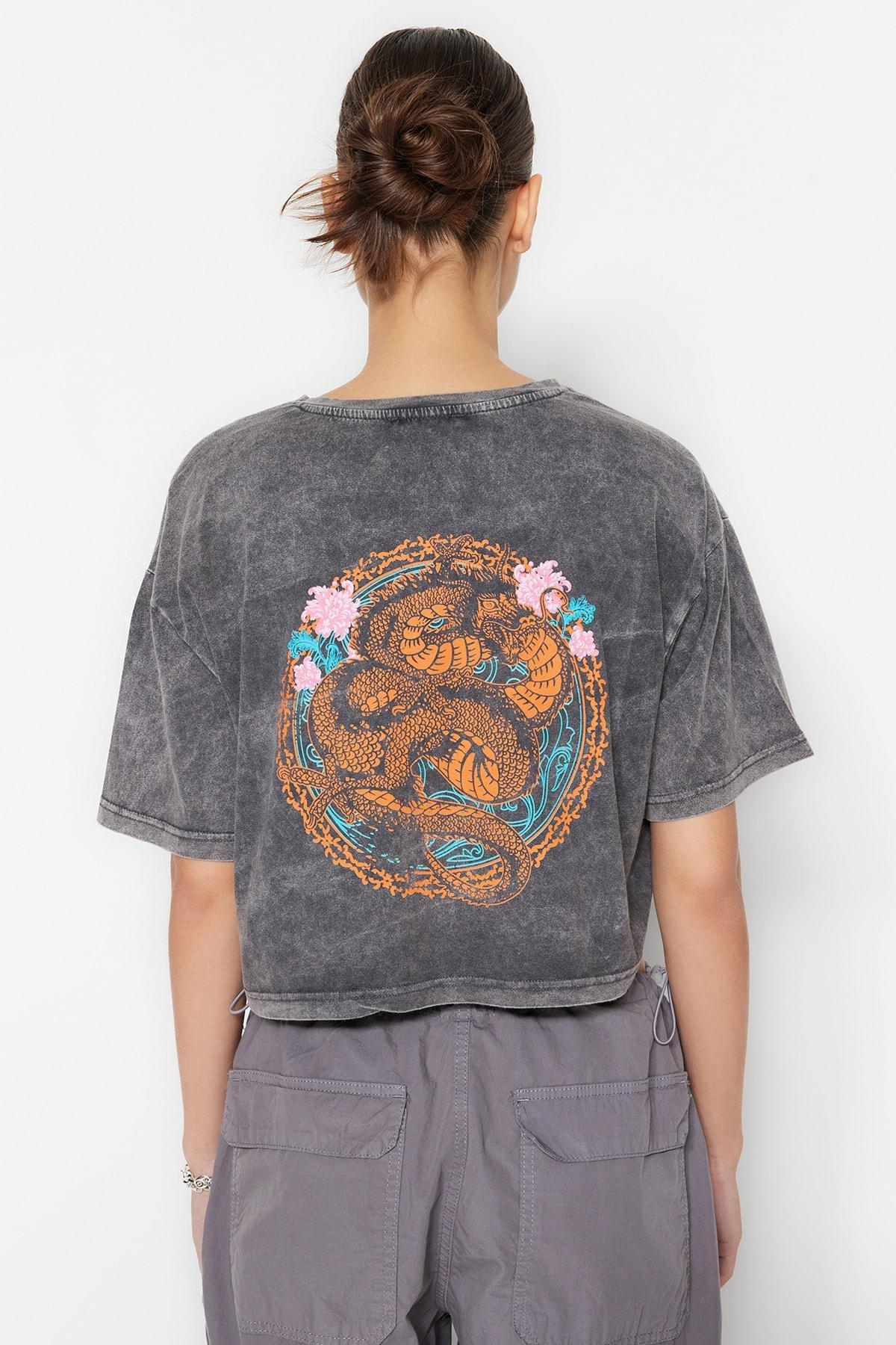 Black Printed T-Shirt, , large image number 5