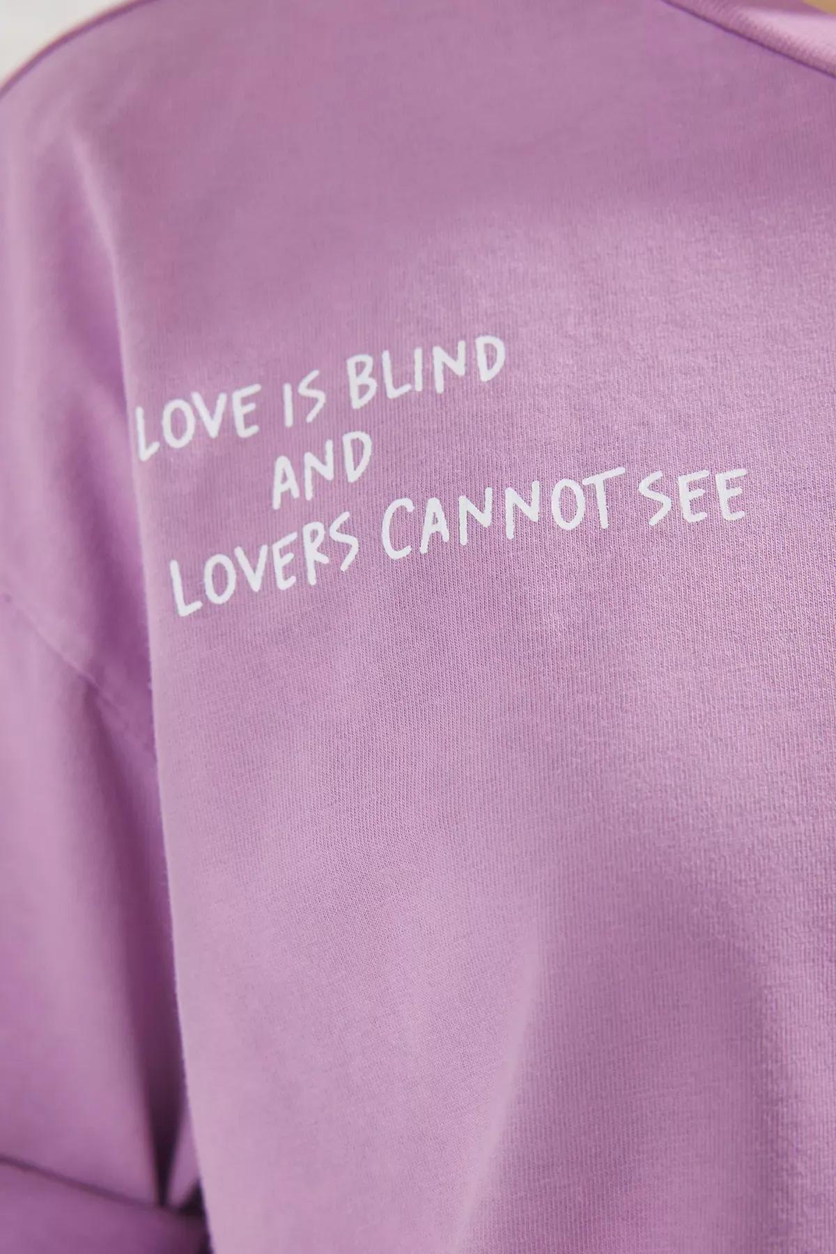 Purple Faded Printed Crop T-Shirt, , large image number 2