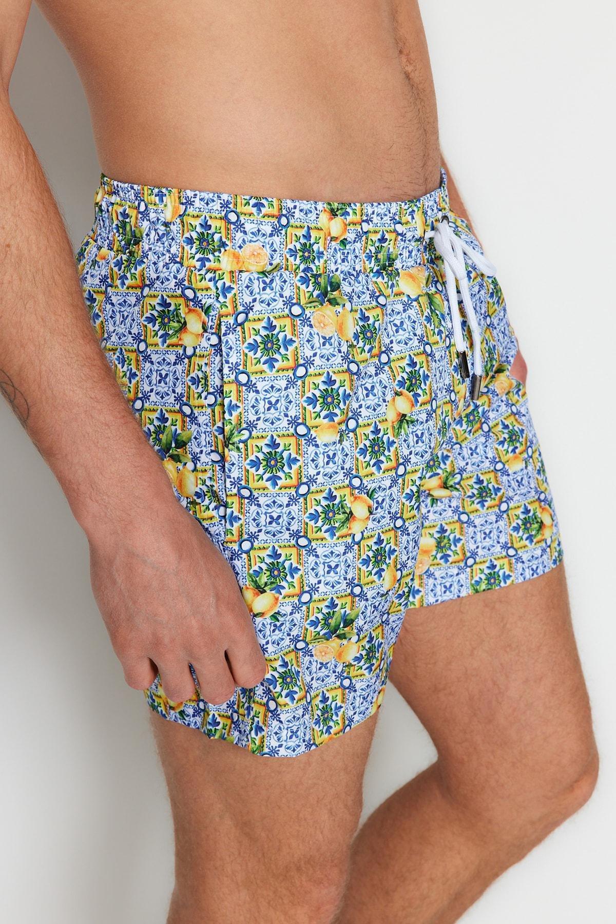 Multicolour Ethnic Swim Shorts, , large image number 3
