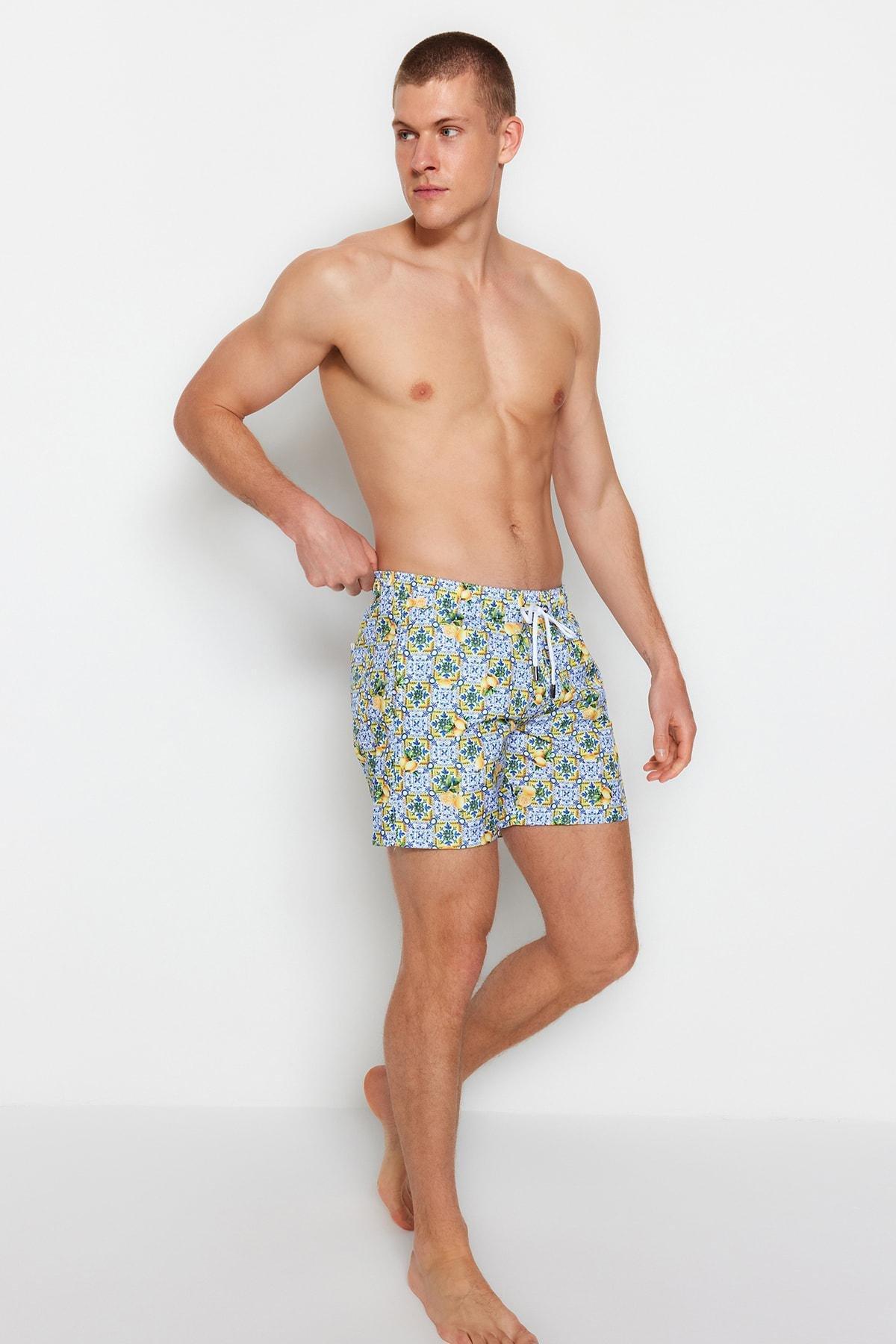 Multicolour Ethnic Swim Shorts, , large image number 4