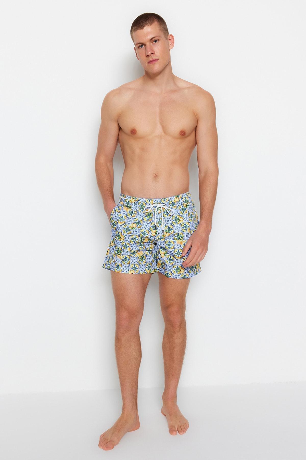 Multicolour Ethnic Swim Shorts, , large image number 8