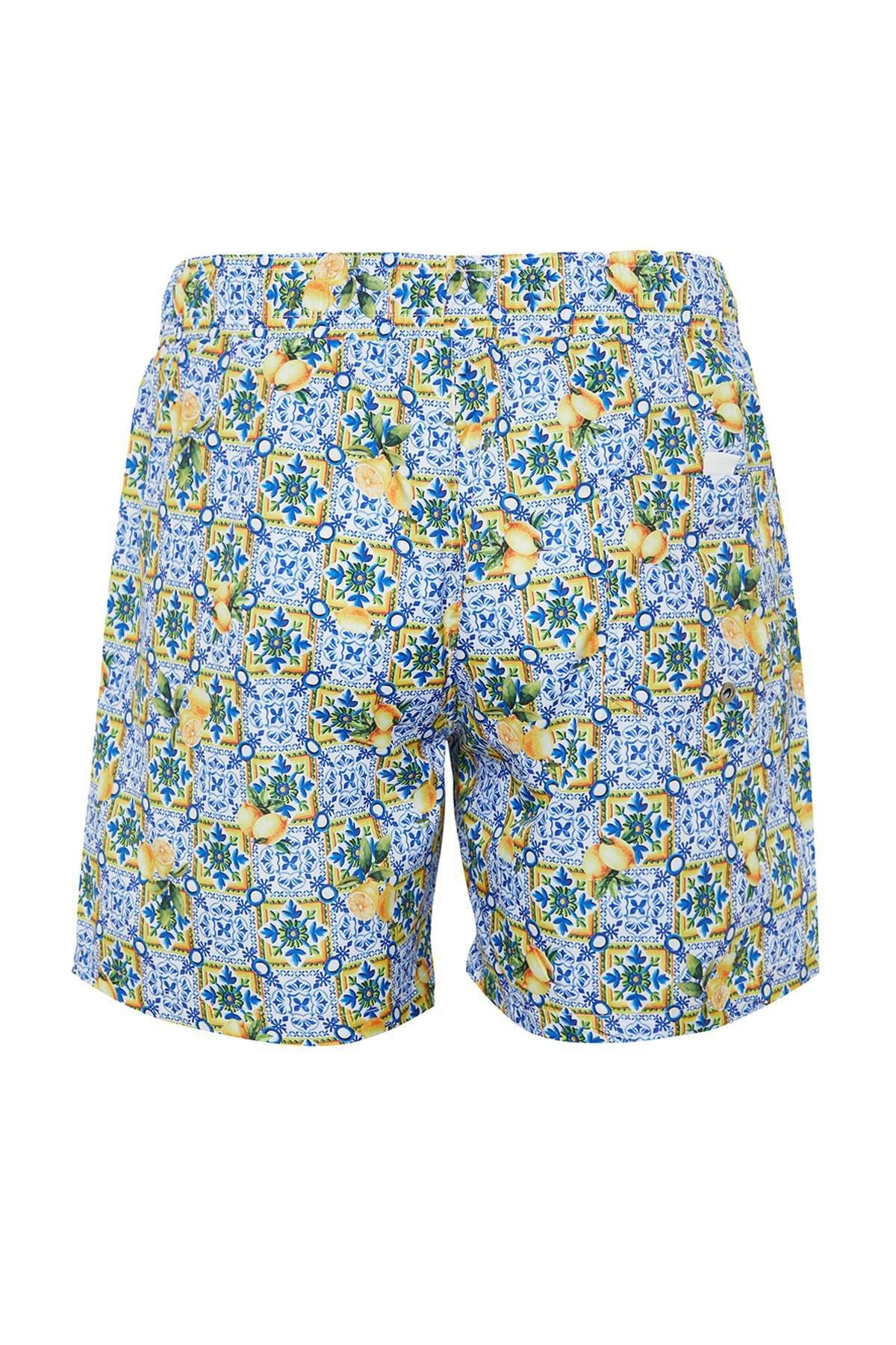 Multicolour Ethnic Swim Shorts, , large image number 9