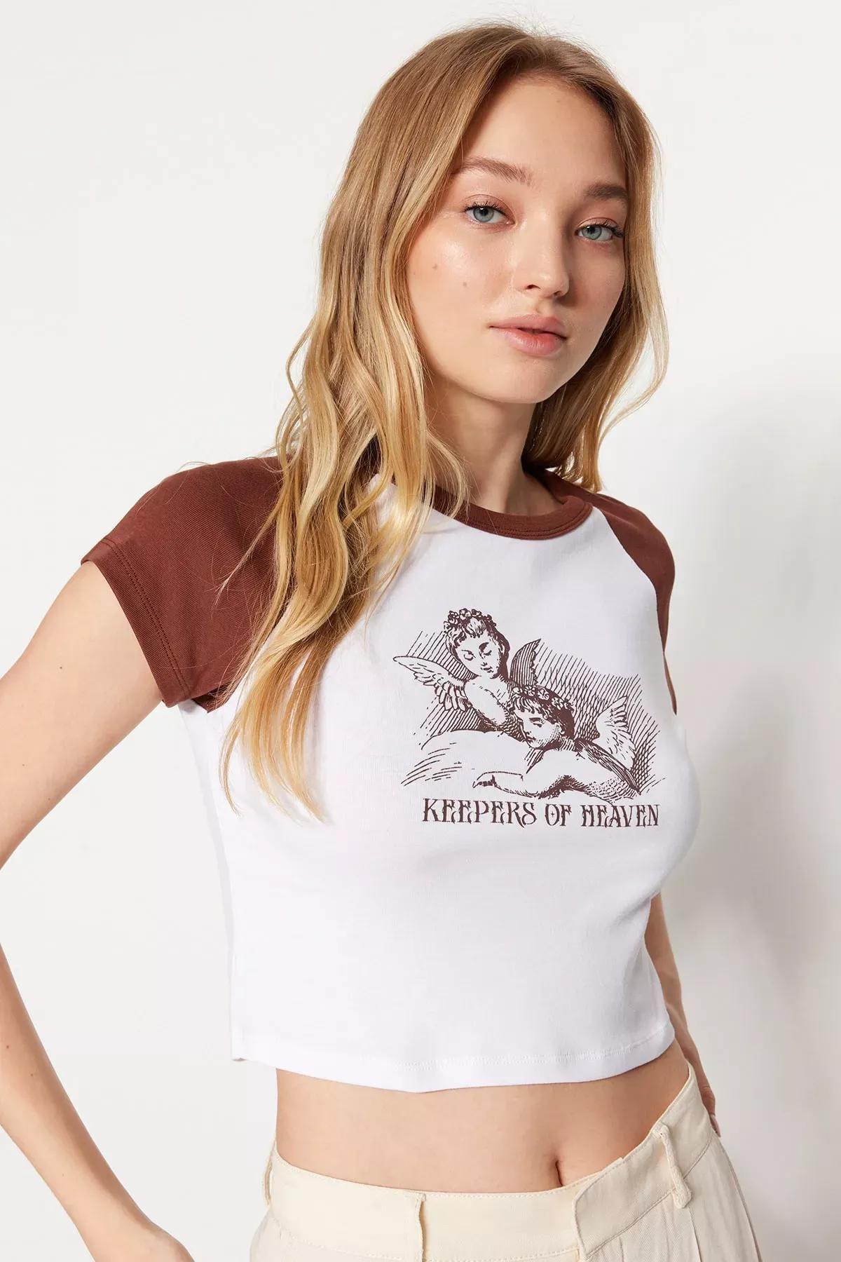 Brown Colorblock T-Shirt, Brown, large image number 2