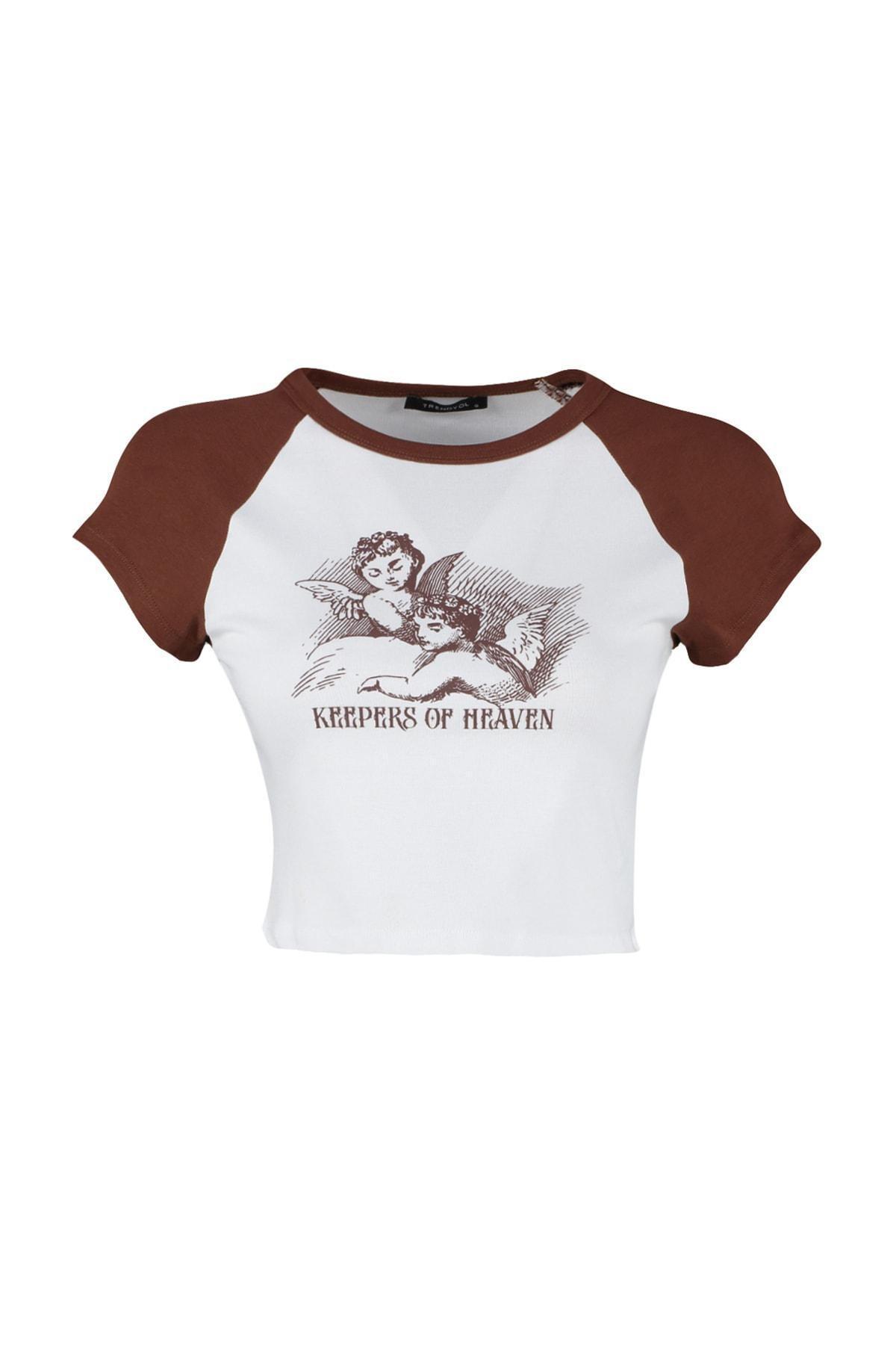 Brown Colorblock T-Shirt, , large image number 4