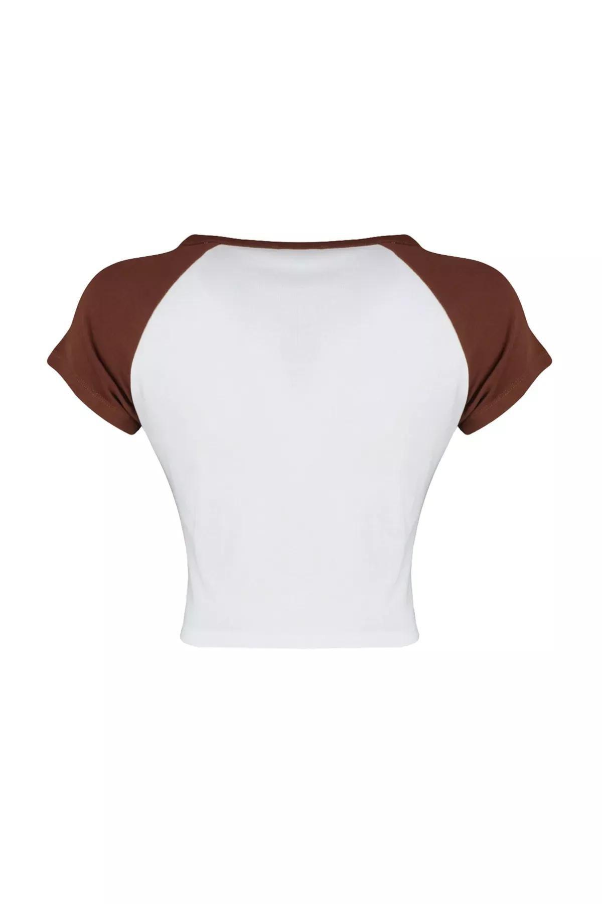 Trendyol - Brown Colorblock T-Shirt