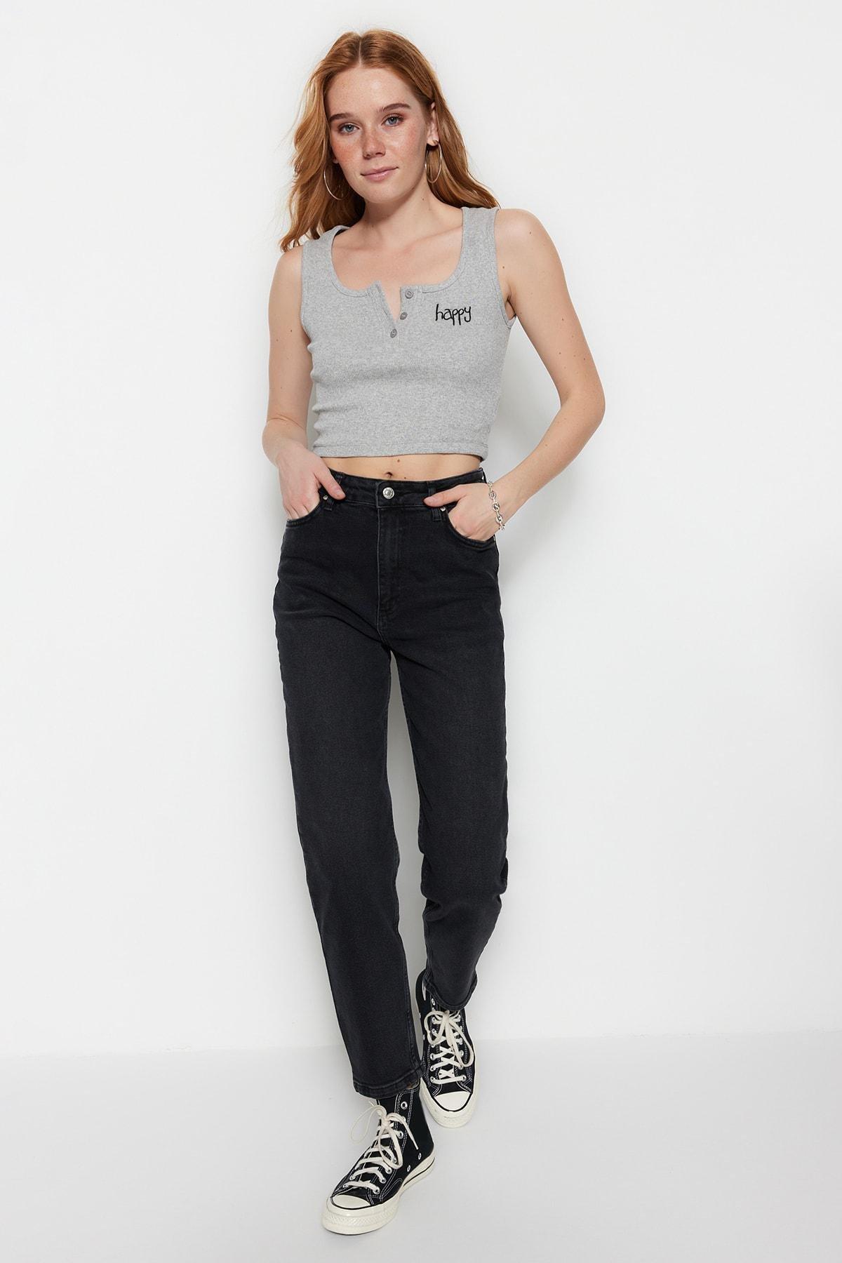 Black Mom Jeans, , large image number 1