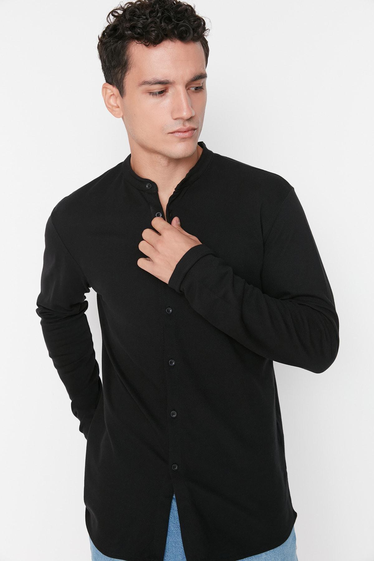 Black Slim Shirt, , large image number 1