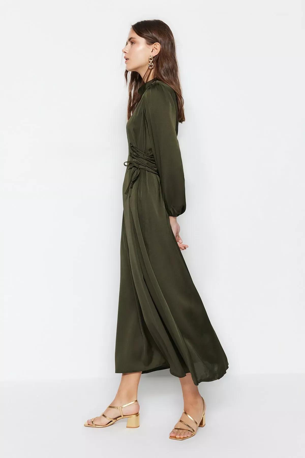 فستان مناسبات بقصة على شكل حرف A، كاكي
, Khaki, large image number 2