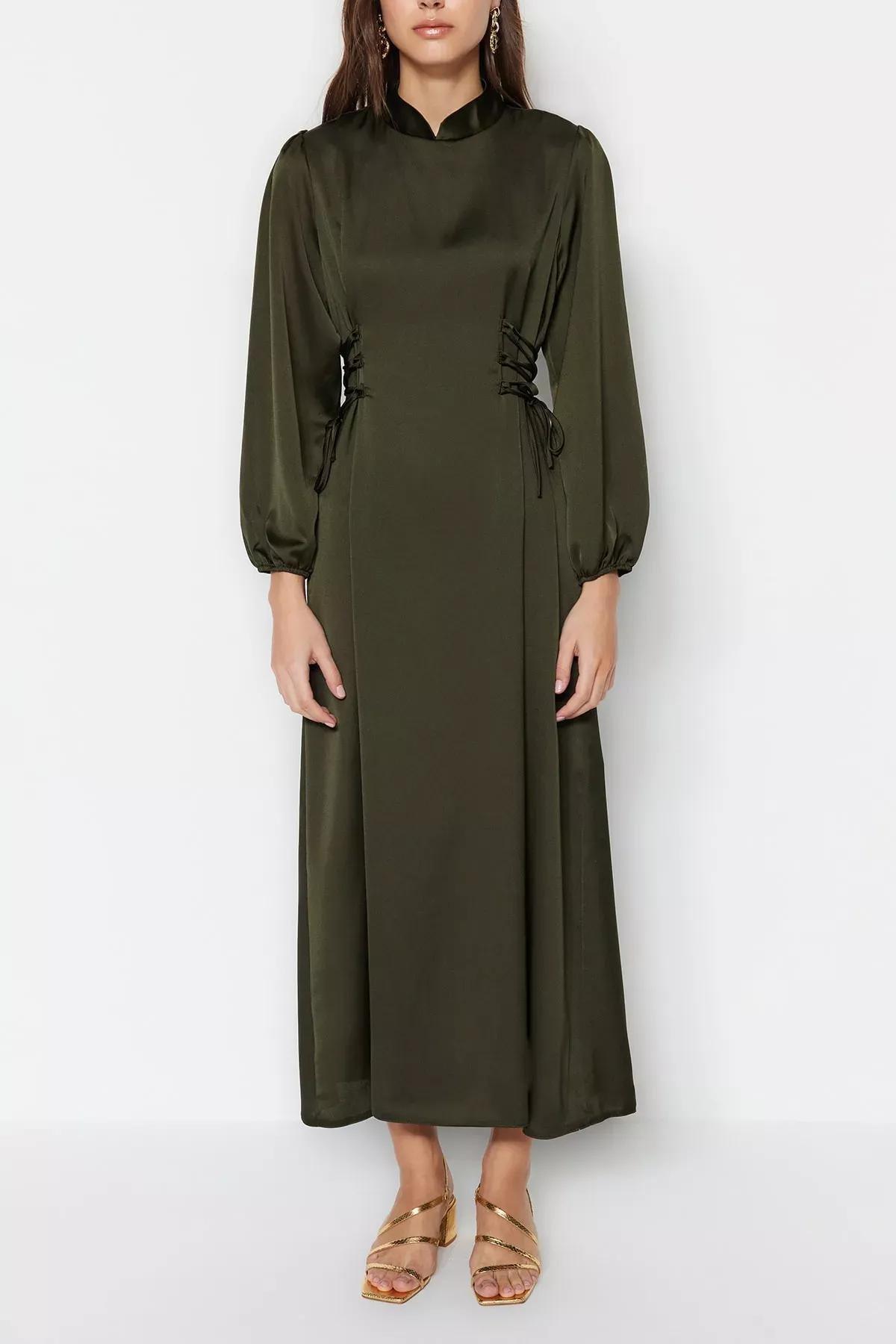 فستان مناسبات بقصة على شكل حرف A، كاكي
, Khaki, large image number 4