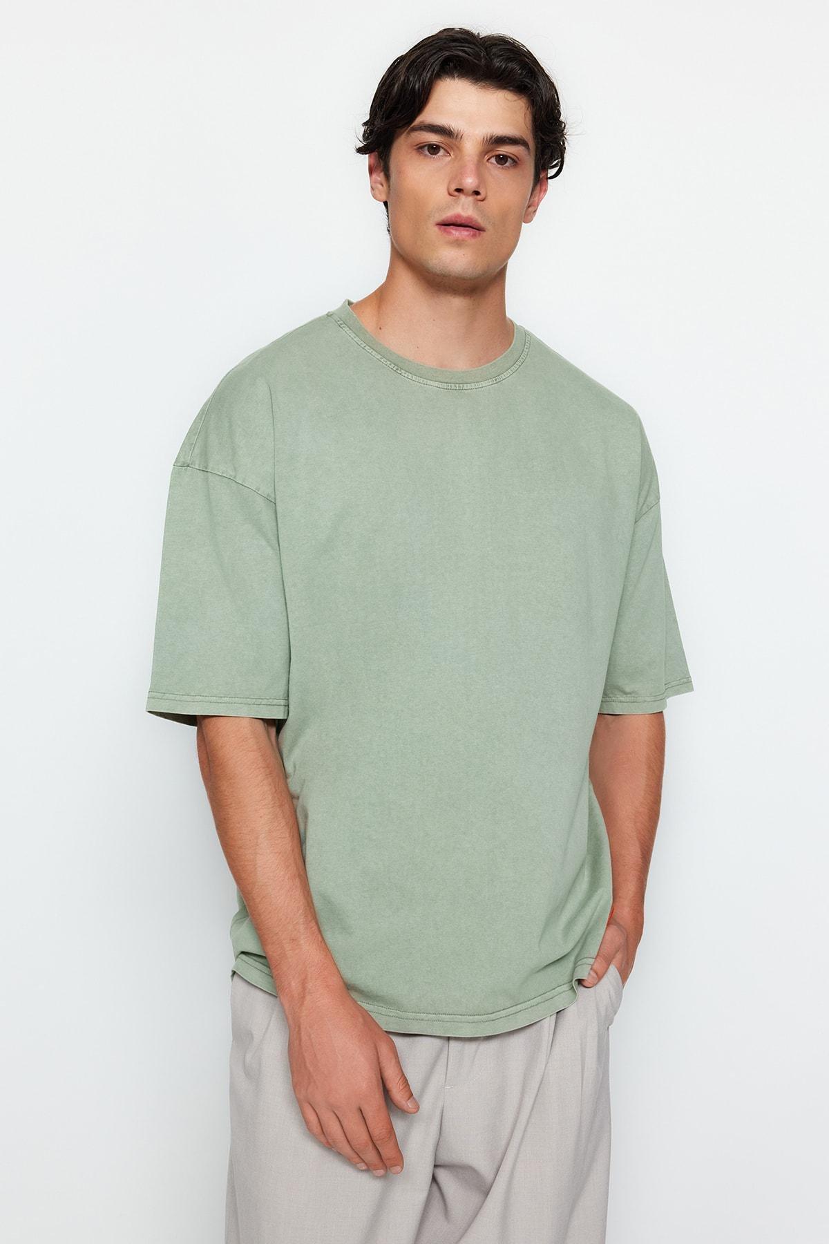 Khaki Oversized T-Shirt, , large image number 1