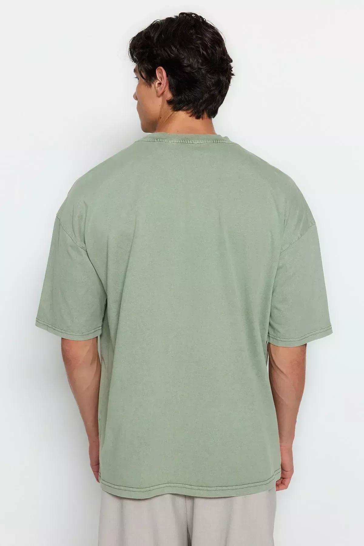 Khaki Oversized T-Shirt, , large image number 2