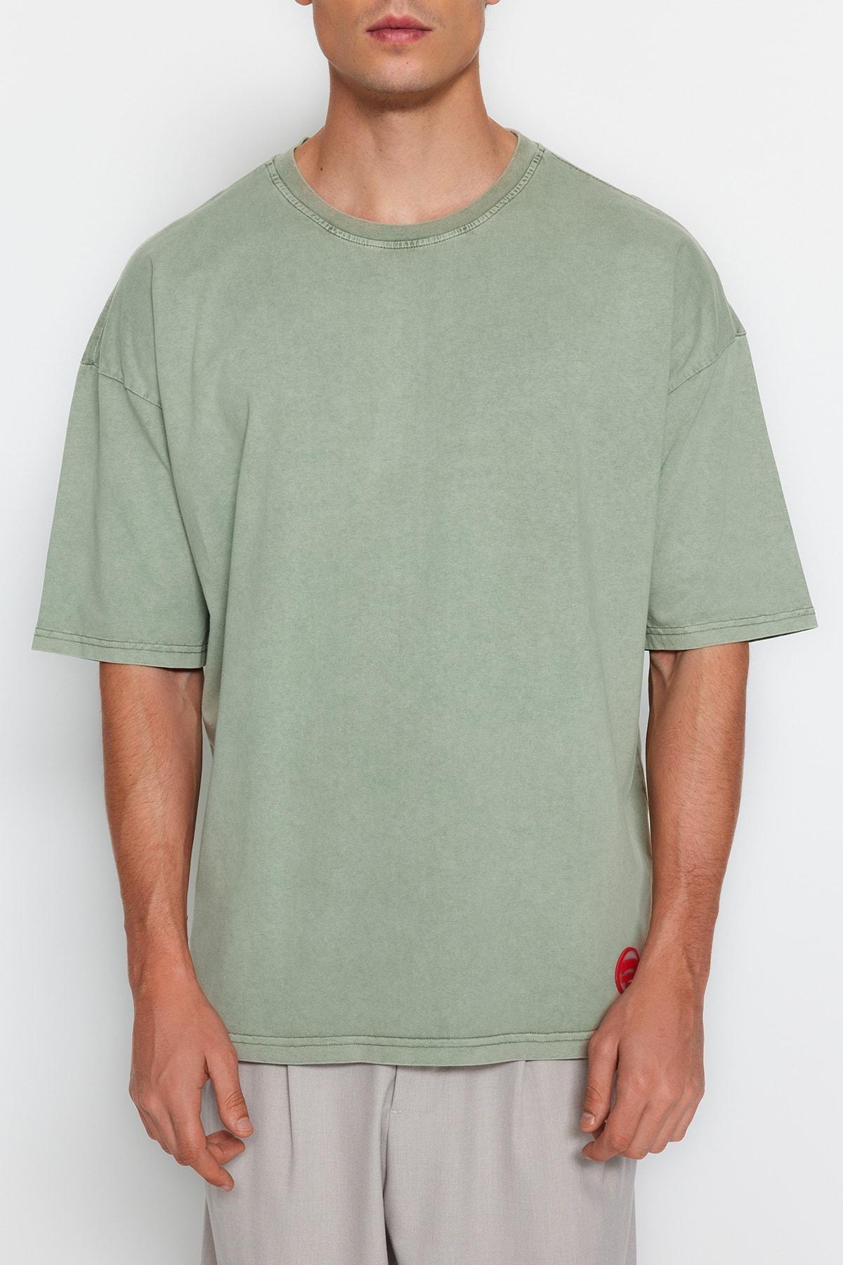 Khaki Oversized T-Shirt, , large image number 3