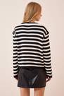 Happiness - Black Striped Knitwear Cardigan