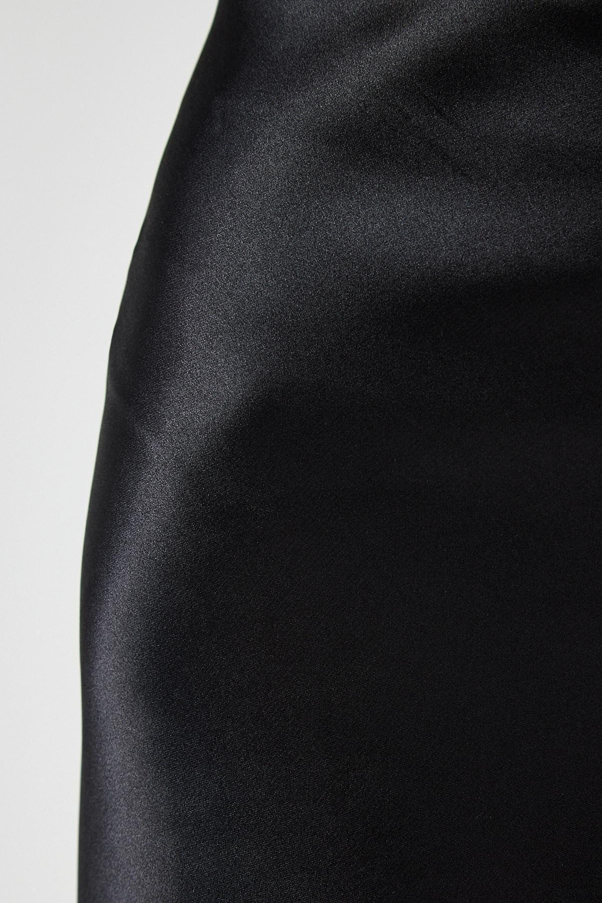 Black Satin Finish Skirt, , large image number 3