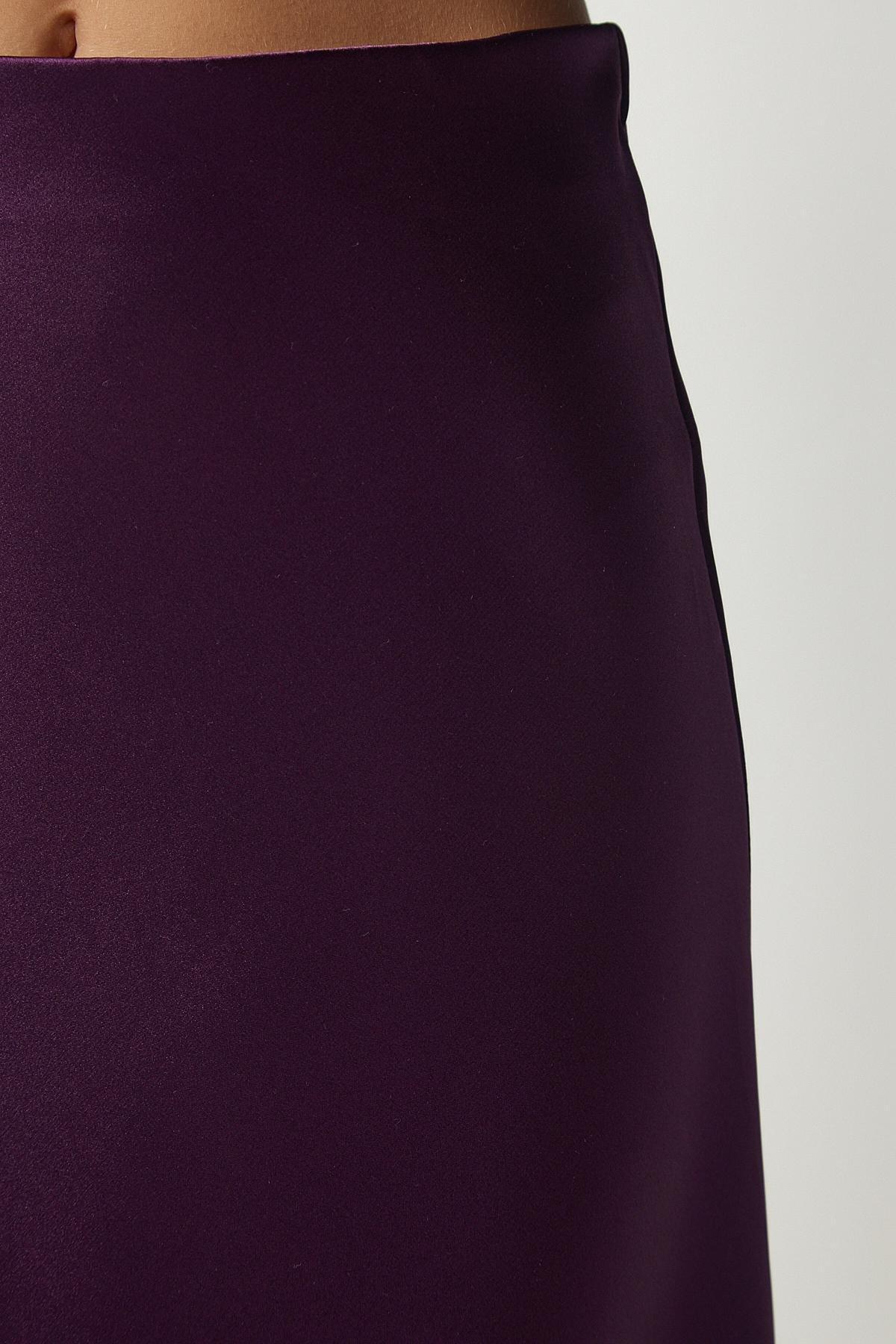 Purple Satin Finish Skirt, Purple, large image number 5