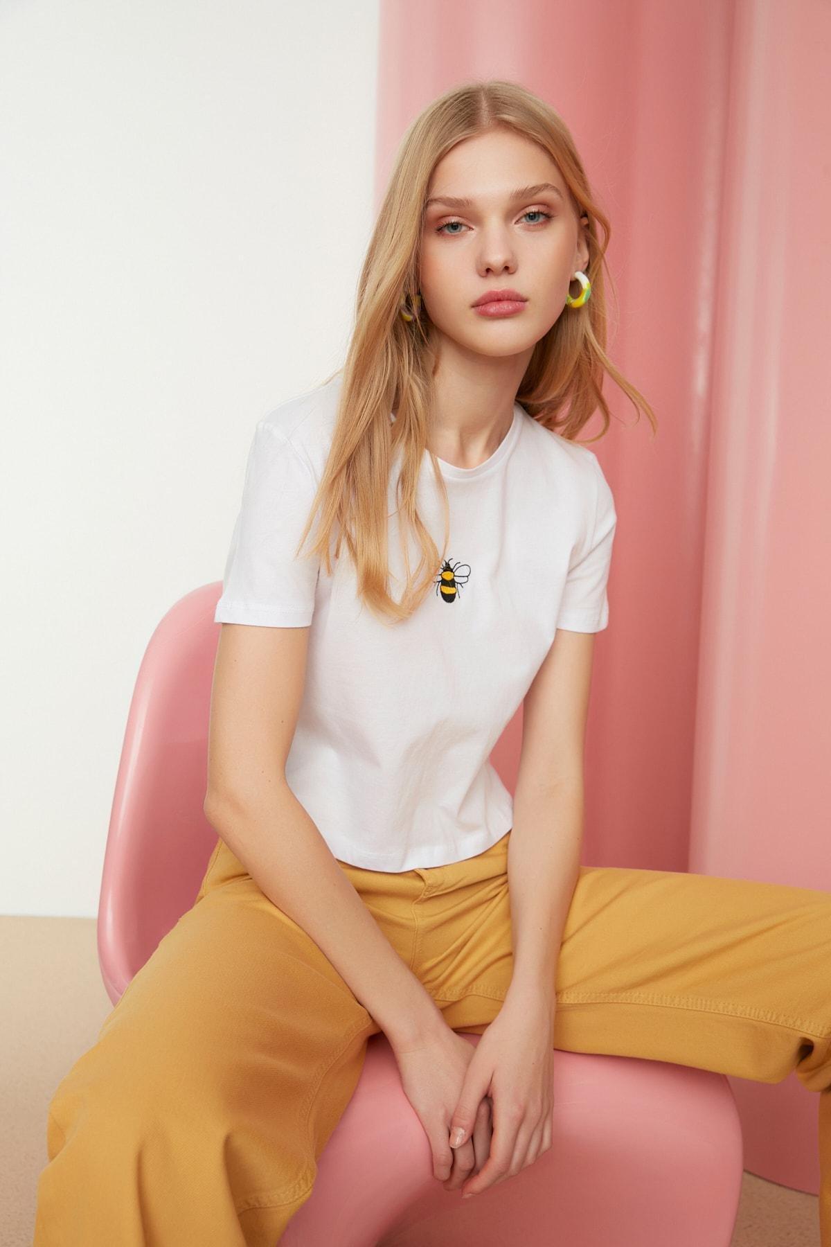 White Printed T-Shirt, , large image number 1